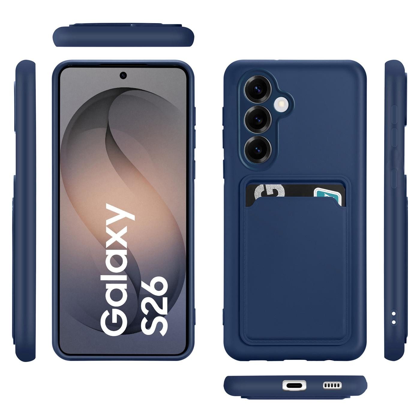 CoolGadget Handyhülle Card Case Handy Tasche für Samsung Galaxy S26 6,3 Zoll, Silikon Slim Schutzhülle mit Kartenfach für Samsung S26 5G Hülle