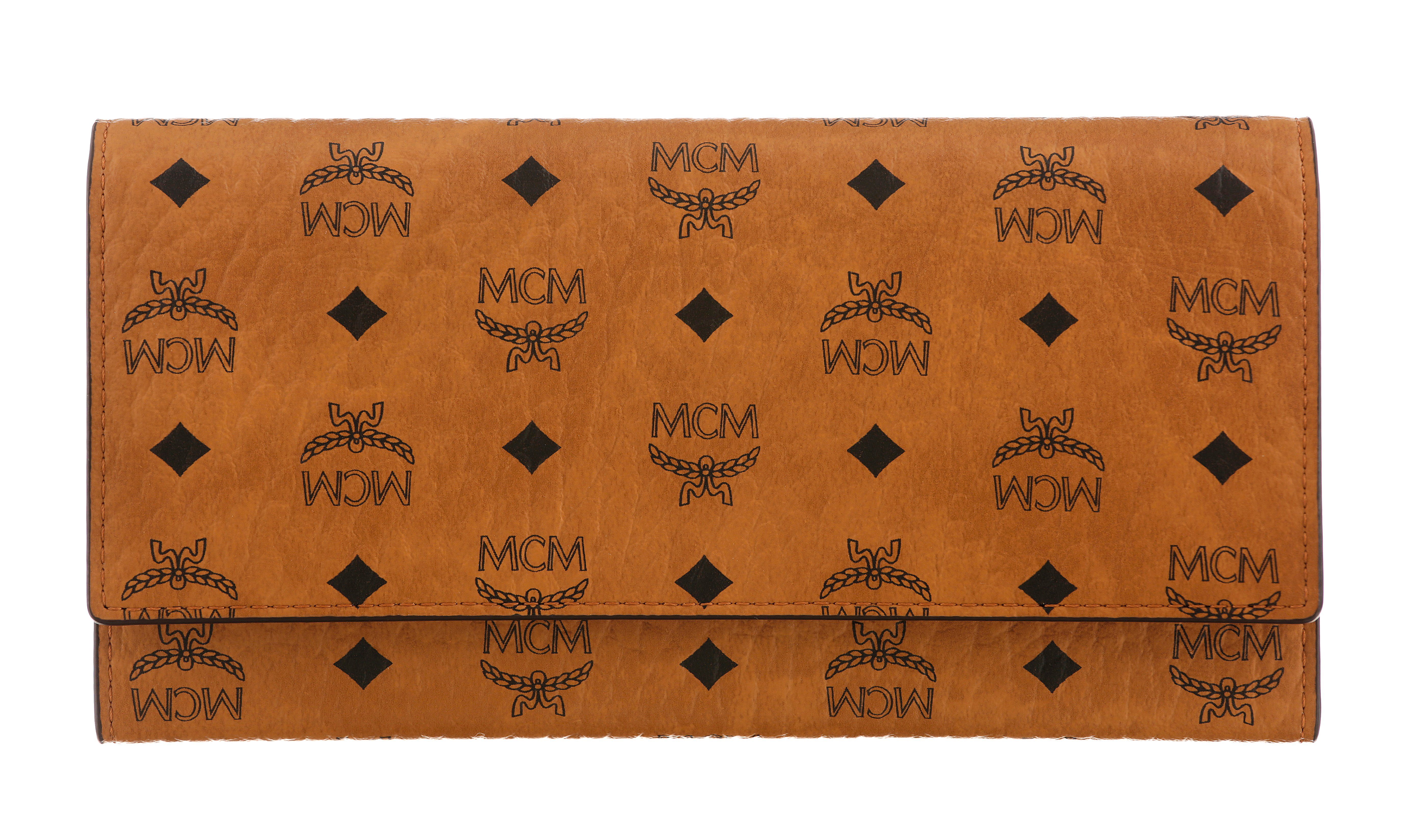 MCM Geldbörse Dreifach gefaltete Brieftasche in Visetos Original, mit  geprägtem MCM-Logo innen