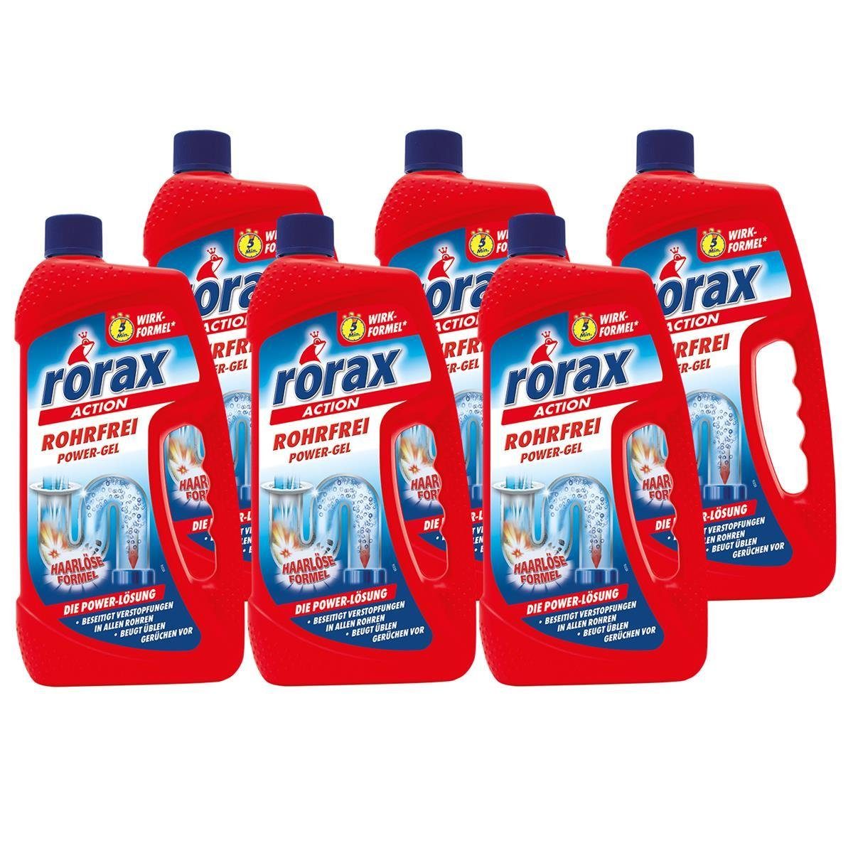 rorax 6x rorax Rohrfrei Power-Gel 1 Liter - Löst selbst Haare auf Rohrreiniger