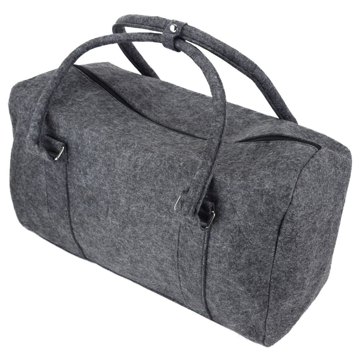Marabellas Shop Tragetasche Filztasche mit 2 Tragehenkeln Grau oder Anthrazit 50x30x23cm Weekender (1-tlg), mit Reißverschluss