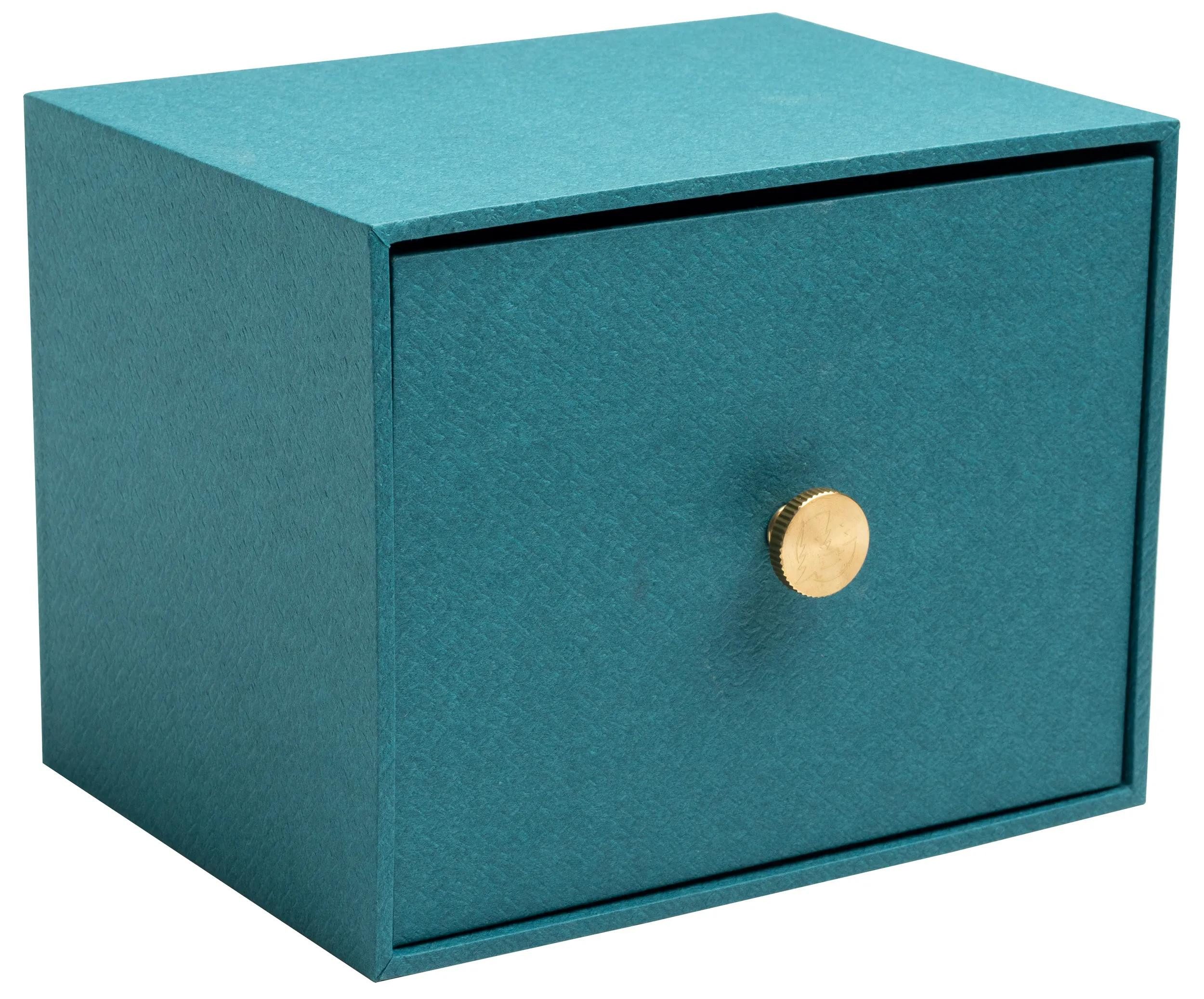 EXACOMPTA Dokumententasche 2x Schubladenbox für Foto Karteikarten 14x177x134cm Bleu canard 78603E, Boxen, Stiftebox