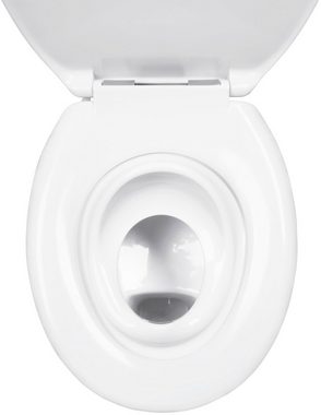 CORNAT WC-Sitz Passend für gängige WC-Sitz-Modelle - Pflegeleichter Thermoplast, Ergonomisches Design - Erhöhte Rückenlehne / Toilettentrainer
