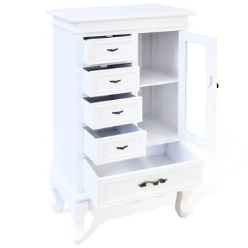 DOTMALL Sideboard Küchenschrank mit 5 Schubladen 2 Fächer, Kommode im Landhausstil