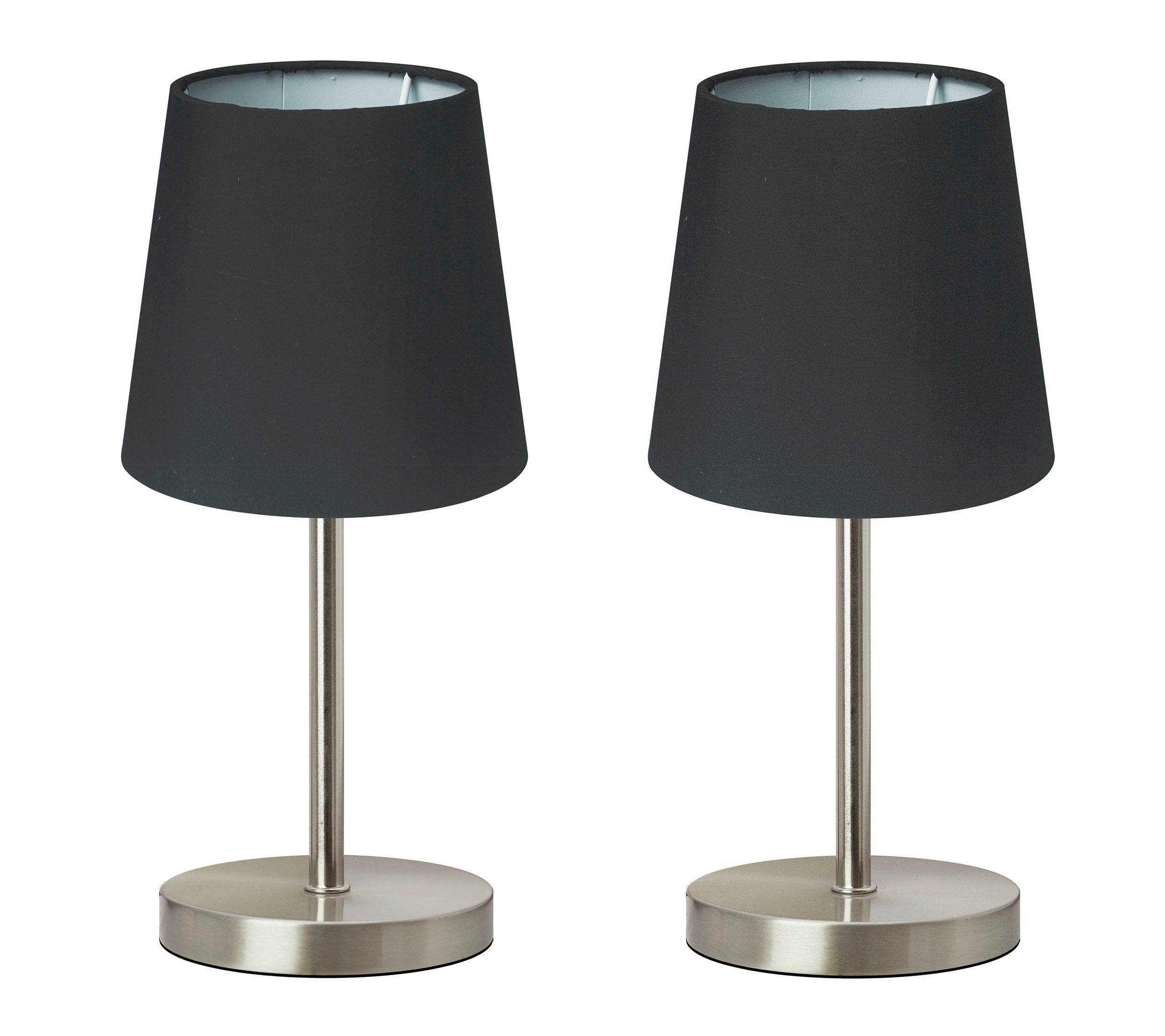 TRANGO LED Tischleuchte, 2er Pack 2017-07BL-2 LED Nachttischlampe *BLACKY* günstig online kaufen