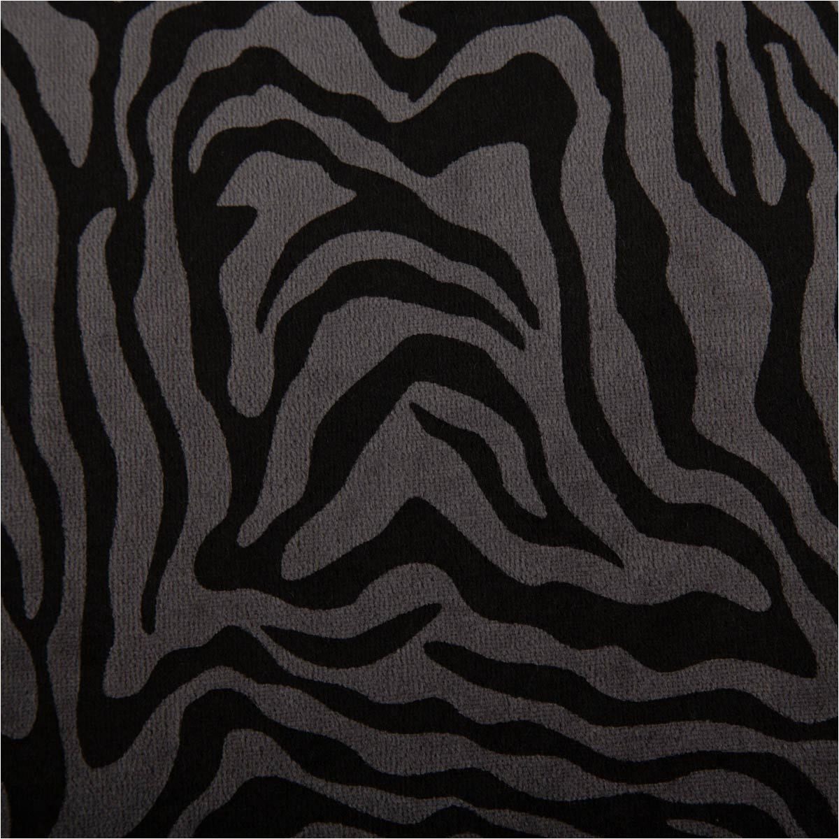SCHÖNER LEBEN. Stoff Nicki Stoff Meterware Velours Baumwolle Zebra grau schwarz 150cm, pflegeleicht