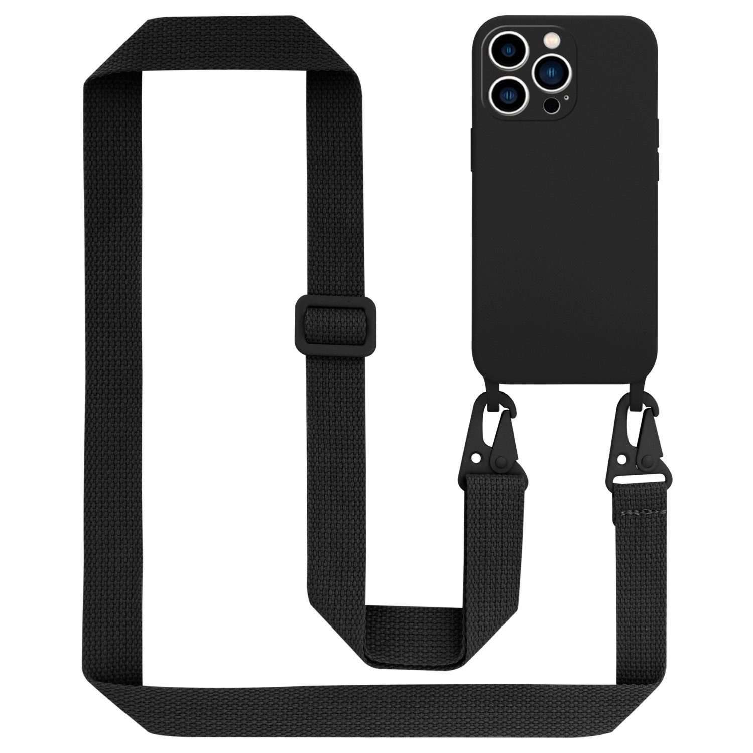 Cadorabo Handyhülle für iPhone 14 PRO MAX Kette Apple iPhone 14 PRO MAX, TPU Silikon Handy Schutzhülle - Hülle - Liquid Style - mit Handykette