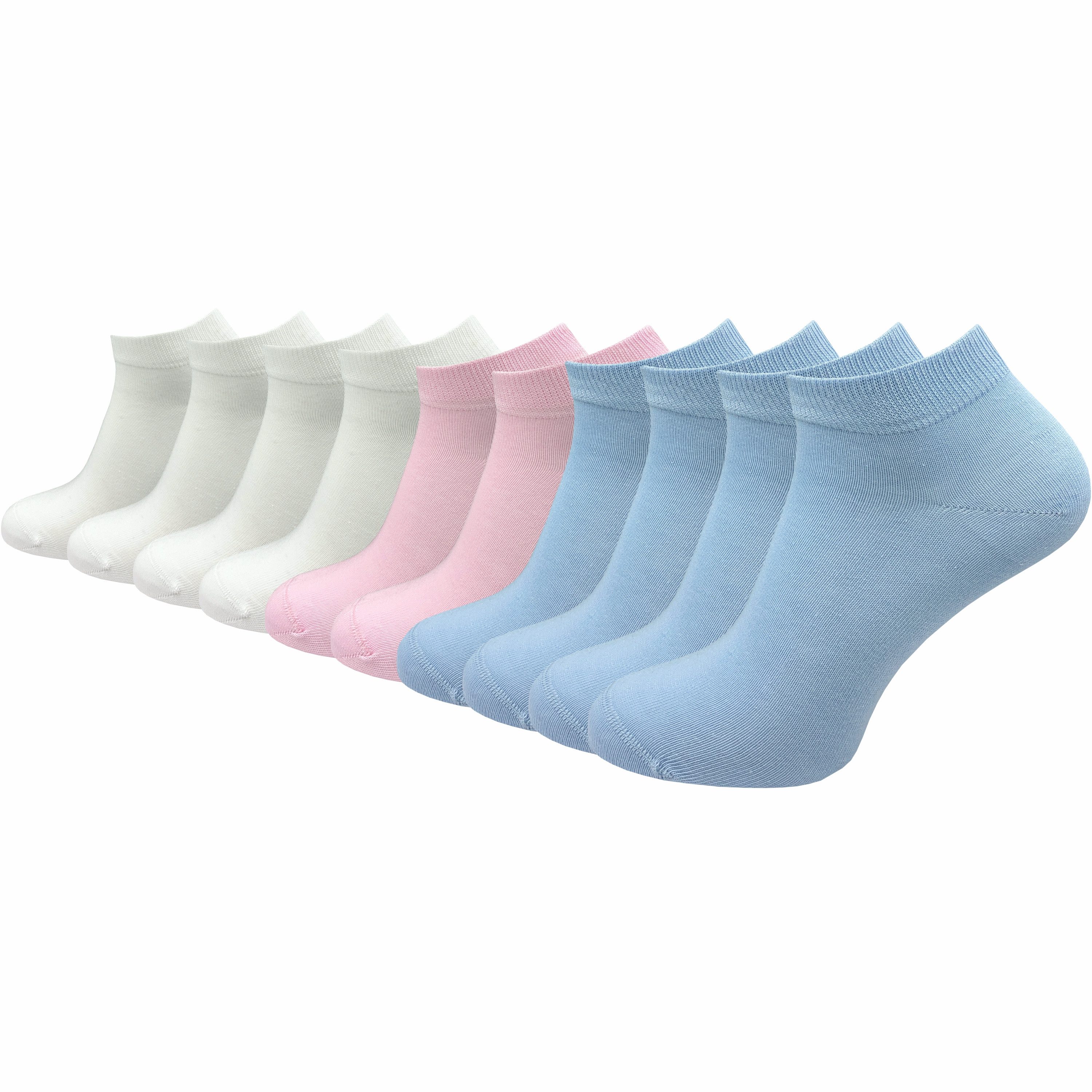 GAWILO Sneakersocken aus 100% Baumwolle für Damen (10-Paar) ohne drückende Naht über den Zehen - atmungsaktiv - absolut blickdicht