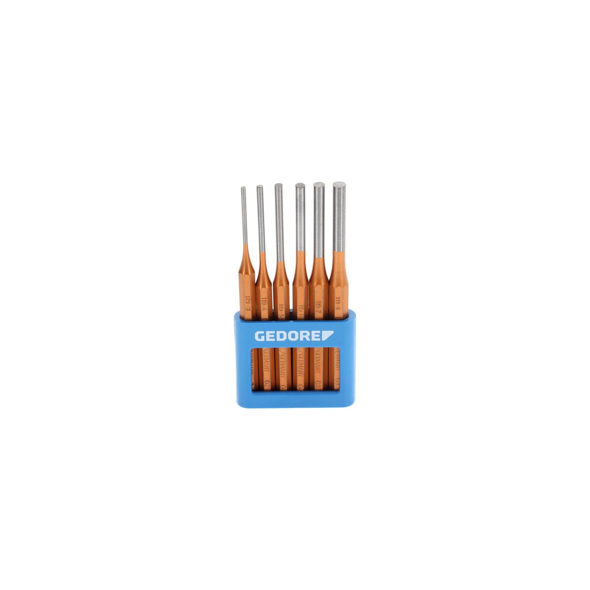 Gedore Vertreiber Gedore Splinttreiber-Satz inkl. PVC-Halter, 6-teilig, Stahl/Lackierung