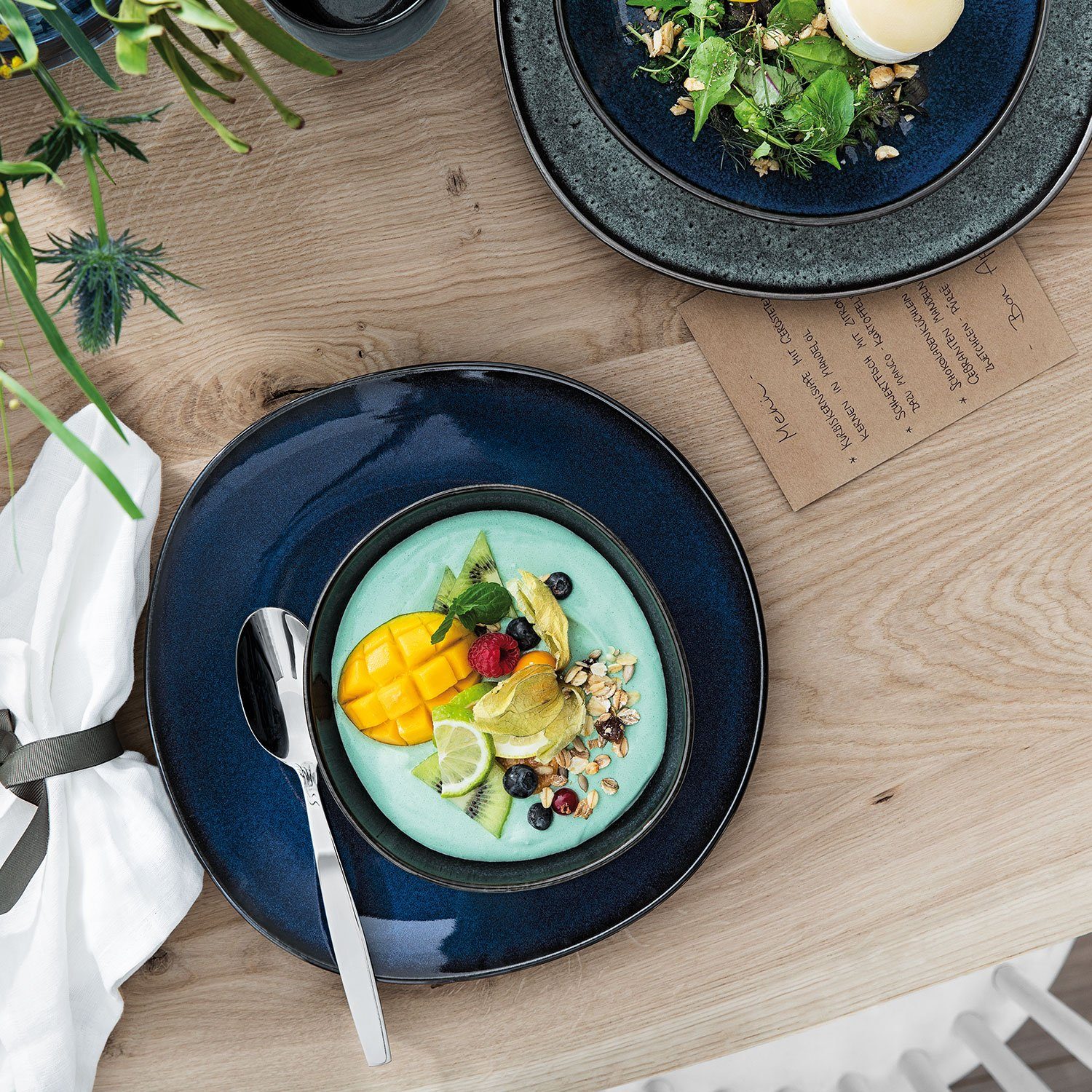 like. by Villeroy & Boch Frühstücks-Set Lave bleu Frühstücksteller 23,5 cm Set6