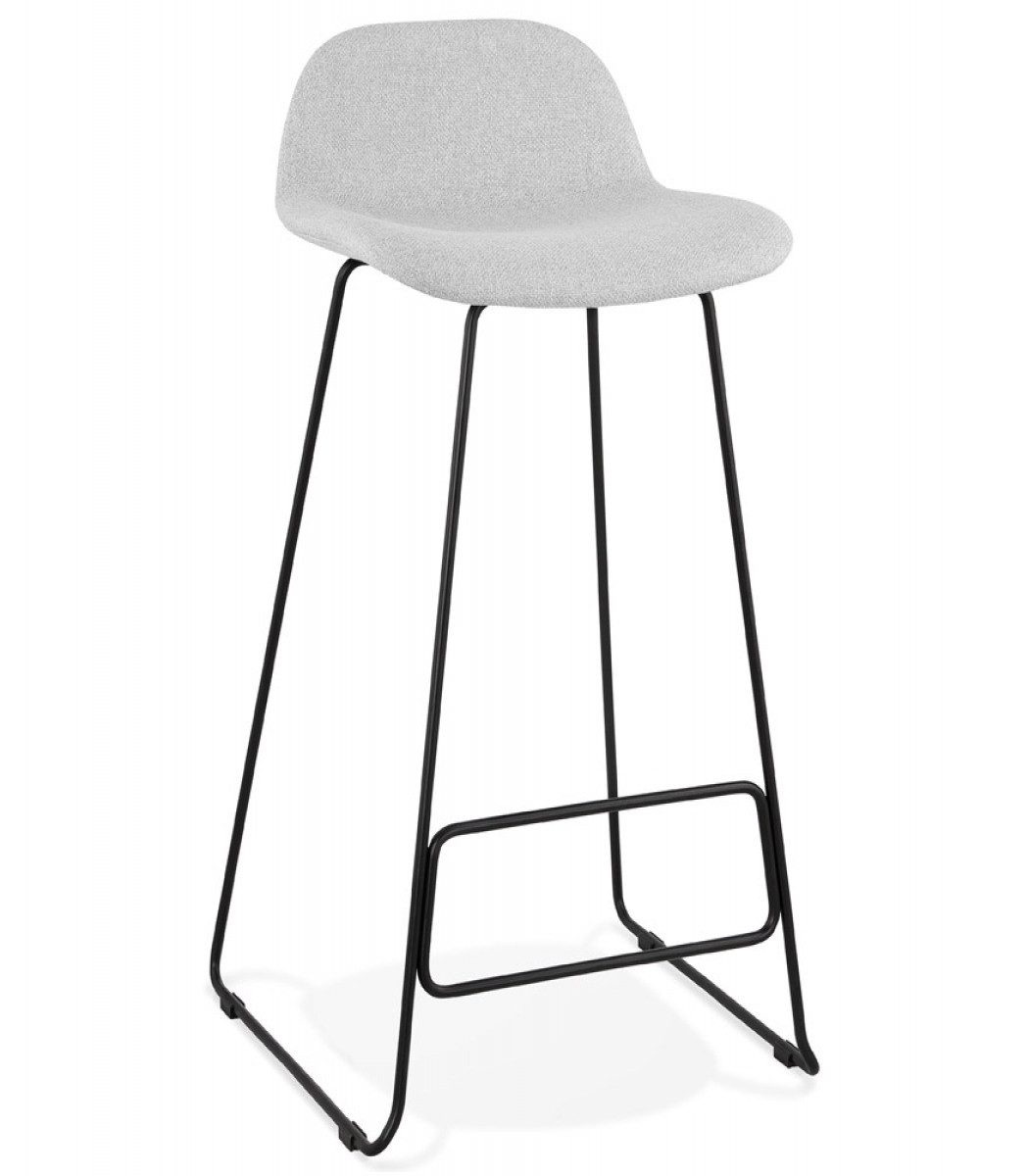 Barhocker Barhocker Sitz 75 cm Metall Stoff Barstuhl mit Rückenlehne Komfort