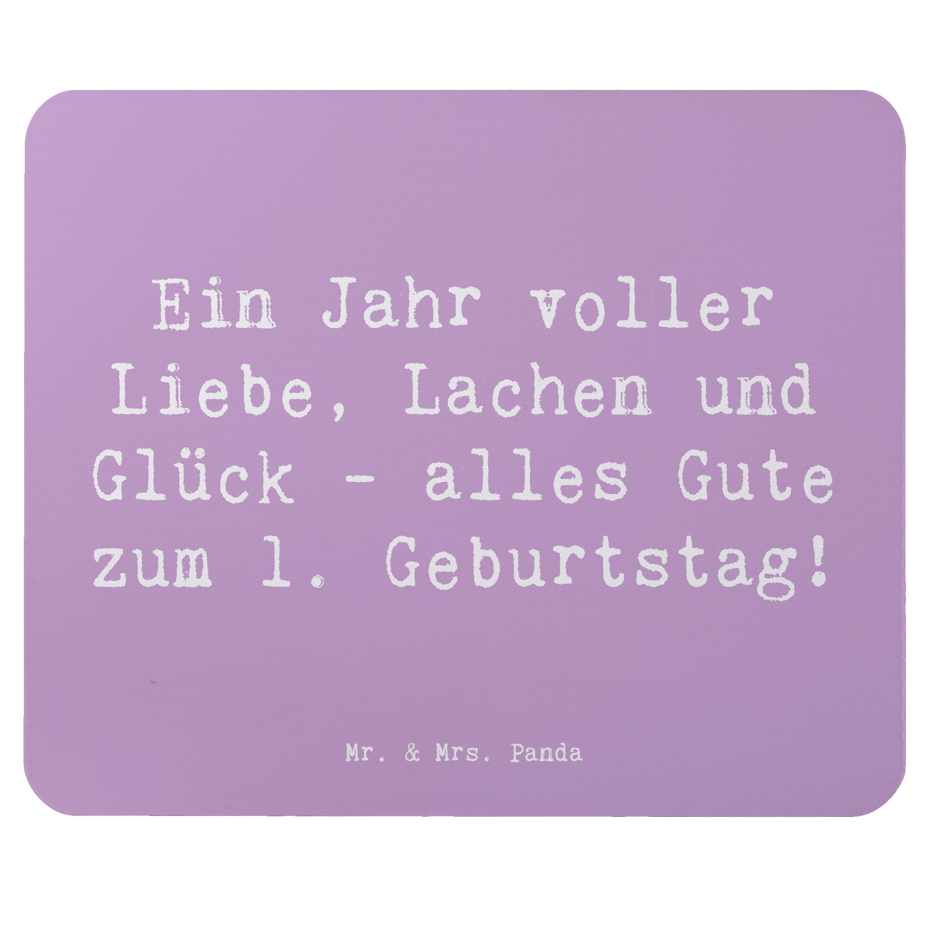 Mr. & Mrs. Panda Mauspad Spruch 1. Geburtstag Liebe Lachen Glück - Lavendeltraum - Geschenk, e (1-St)