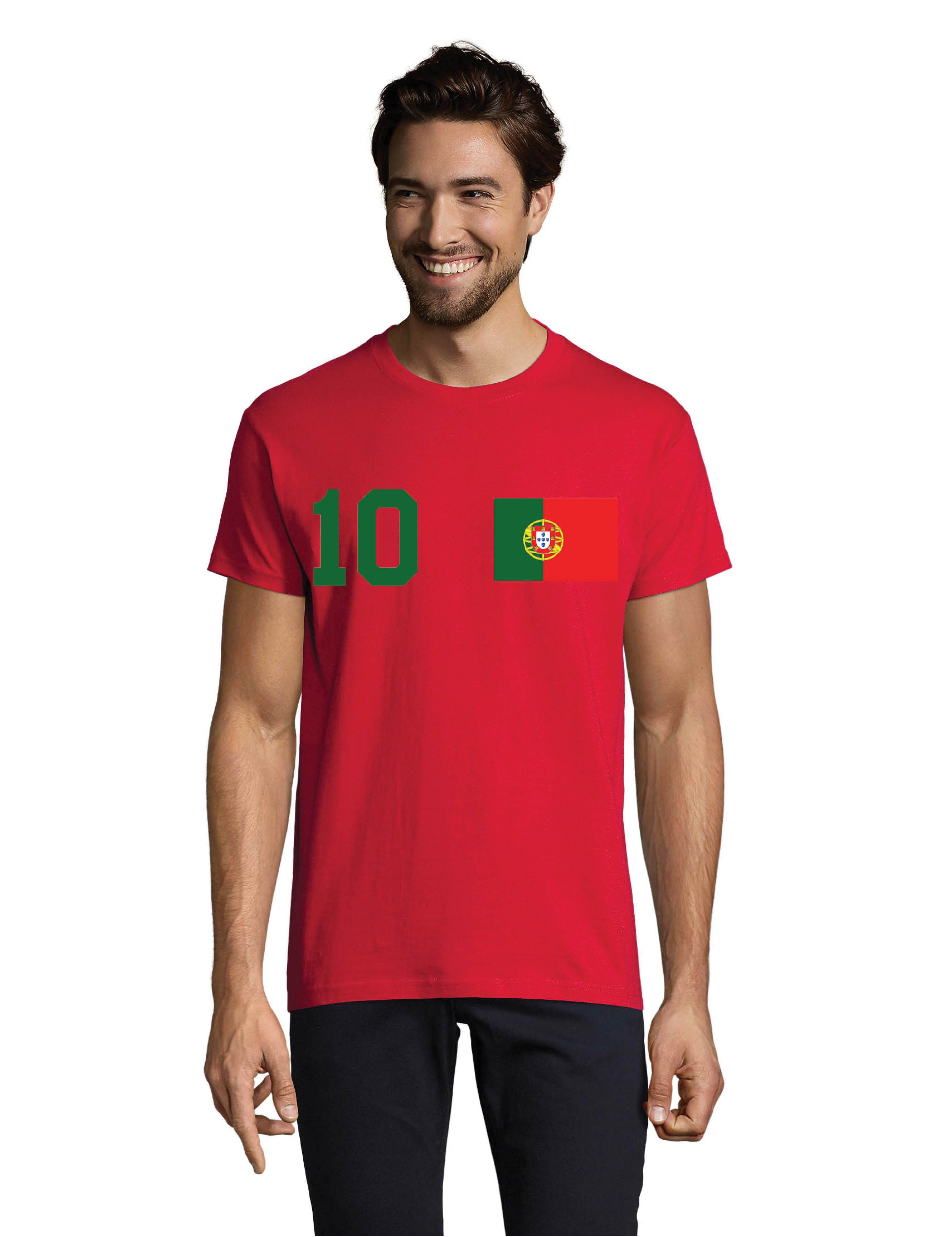 Youth Designz T-Shirt Portugal Herren T-Shirt im Fußball Trikot Look mit trendigem Motiv