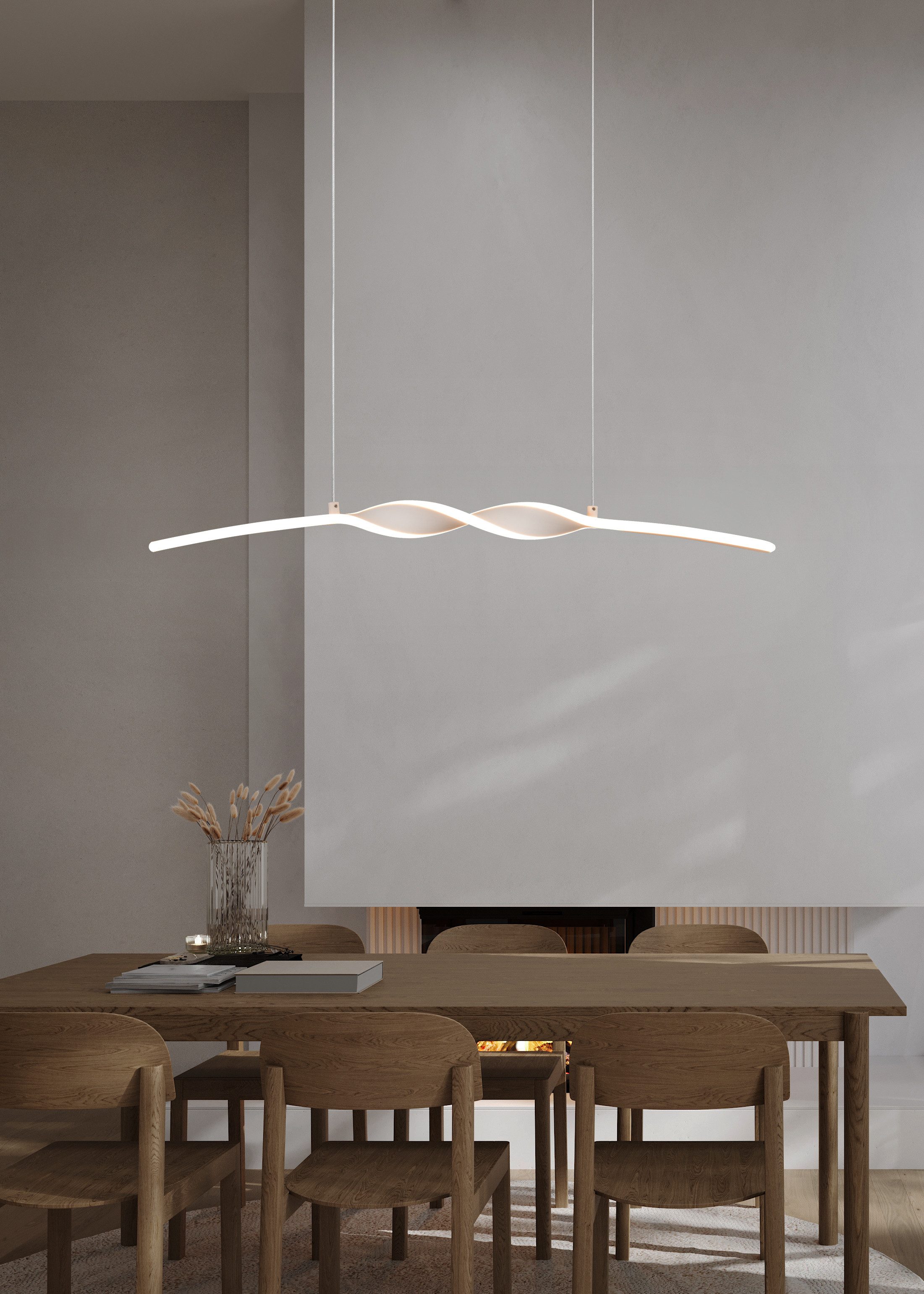 OTTO home LED Pendelleuchte ADELLA, LED Hängelampe 20W 2500 Lumen CCT 2700-6500K Lichtfarbe, CCT - über Fernbedienung, Dimmfunktion, Memoryfunktion, Nachtlichtfunktion, mehrere Helligkeitsstufen, LED fest integriert, warmweiß - kaltweiß, Fernbedienung, dimmbar, Nachtlicht Memoryfunktion, Metall warm grey