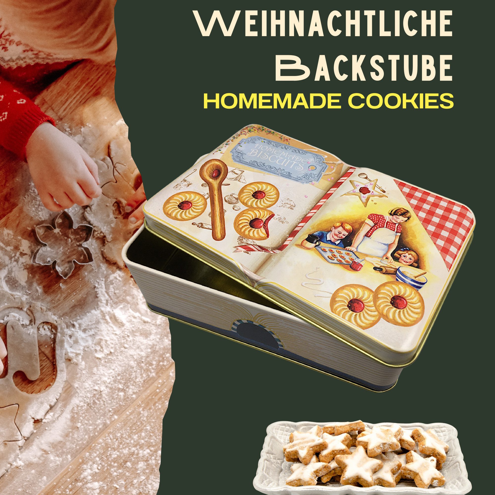 MediMuc Keksdose Nostalgische Buchdose Homemade Cookies, Metall – Bild 2 von 4