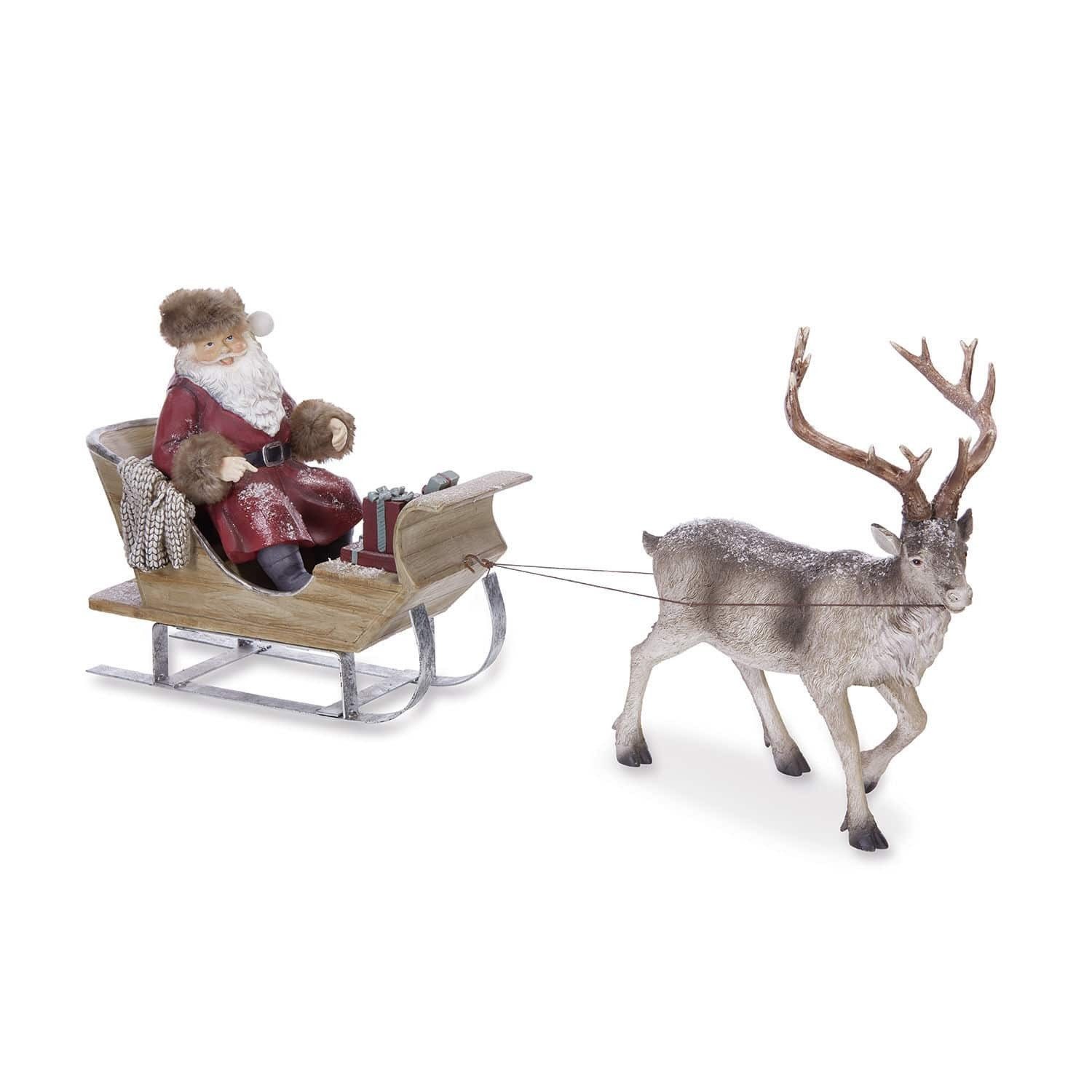 Mirabeau Weihnachtsfigur Weihnachtsschlitten Palaima antikbraun/antikrot (kein Set, kein Set)