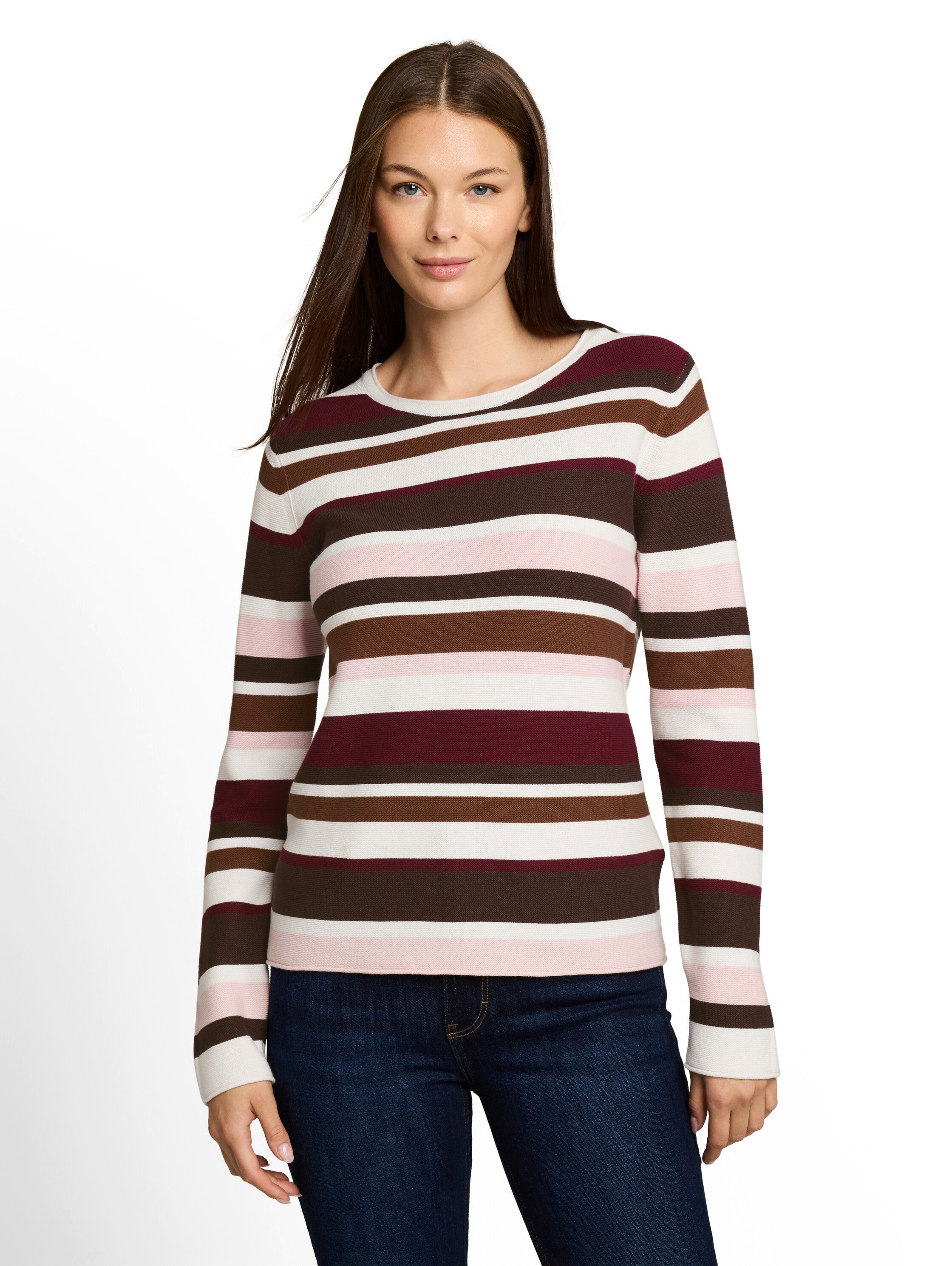 TOM TAILOR Strickpullover Regular mit Rundhals und Rollkanten