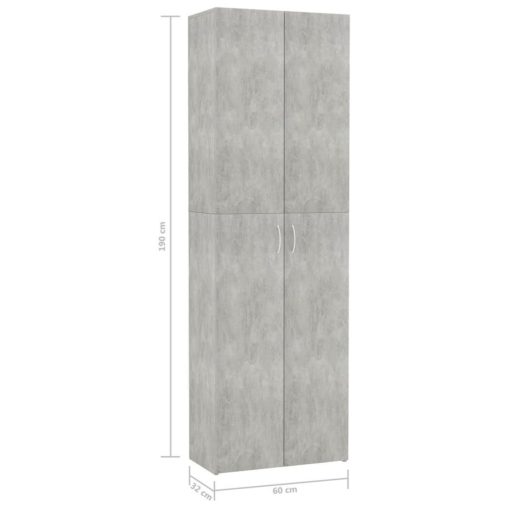 Holzwerkstoff Büroschrank Aktenschrank Betongrau 60x32x190 vidaXL cm (1-St)