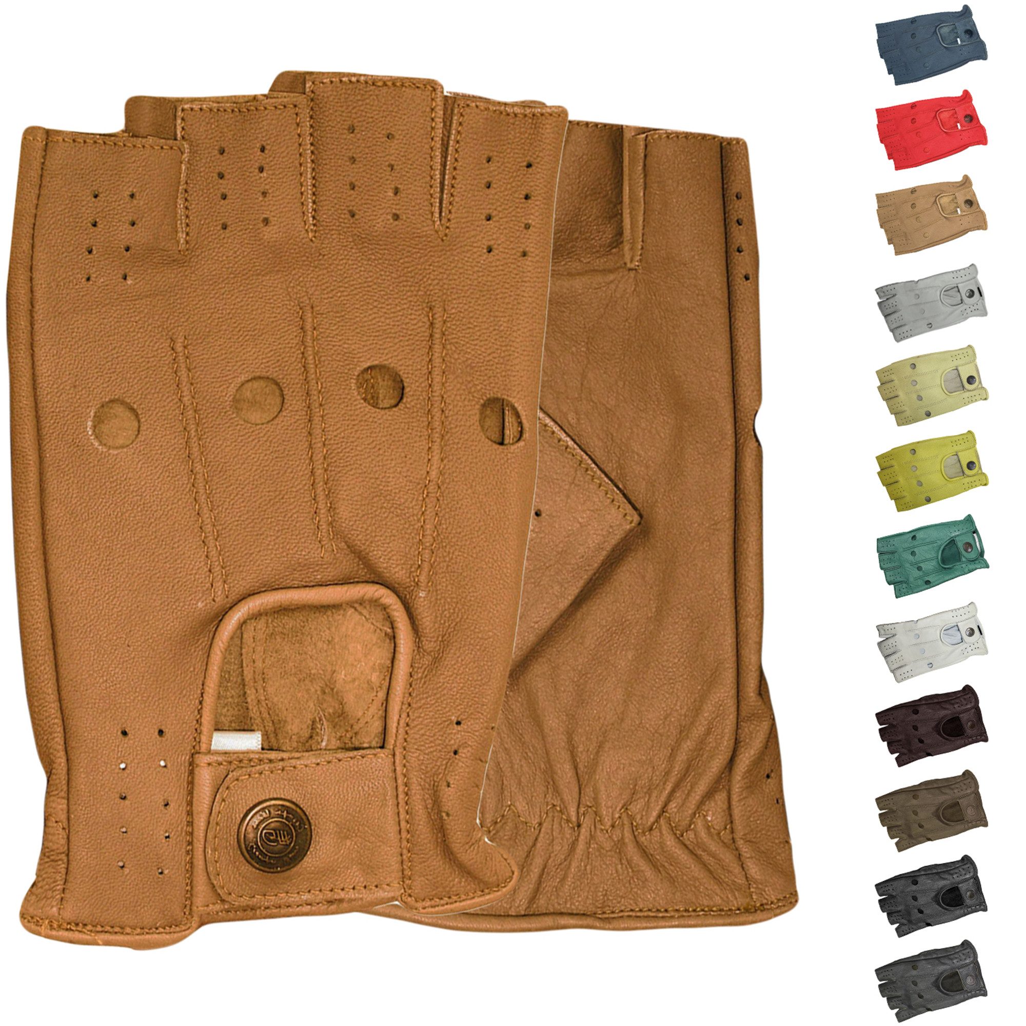 German Wear Lederhandschuhe Driving-GL3 Driving Halbfinger günstig online kaufen