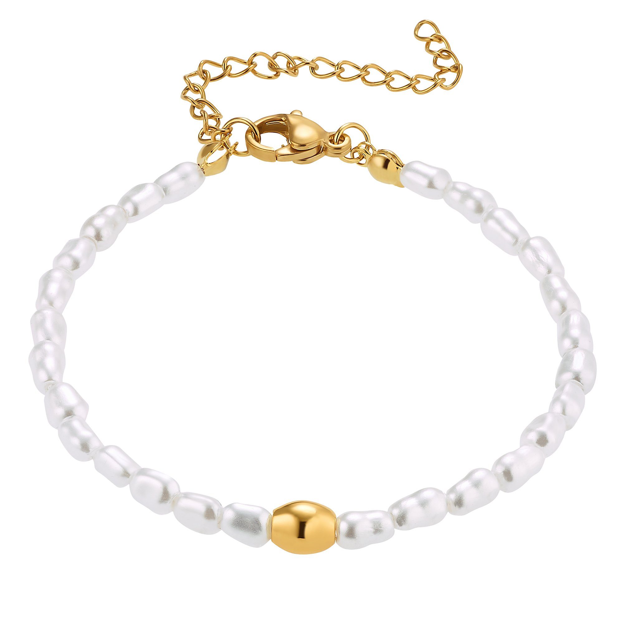 (Armband, poliert Frauen Armband goldfarben Geschenkverpackung), silberfarben Finja Armkette inkl. für Heideman