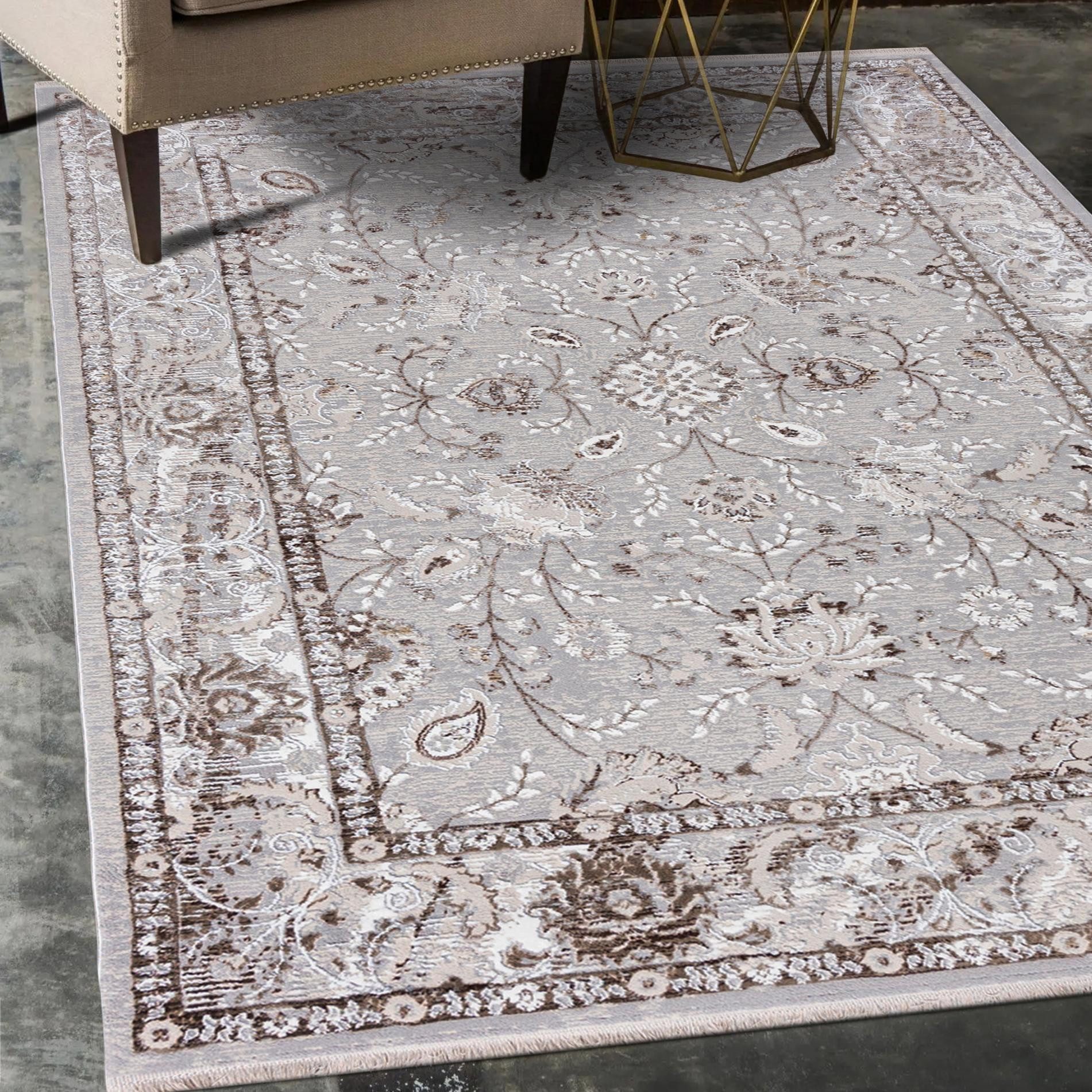 Mazovia Orientteppich Orientalisch Bordüre Beige Creme Wohnzimmer, Schlafzimmer, Esszimmer, Fußbodenheizung – Bild 2 von 5