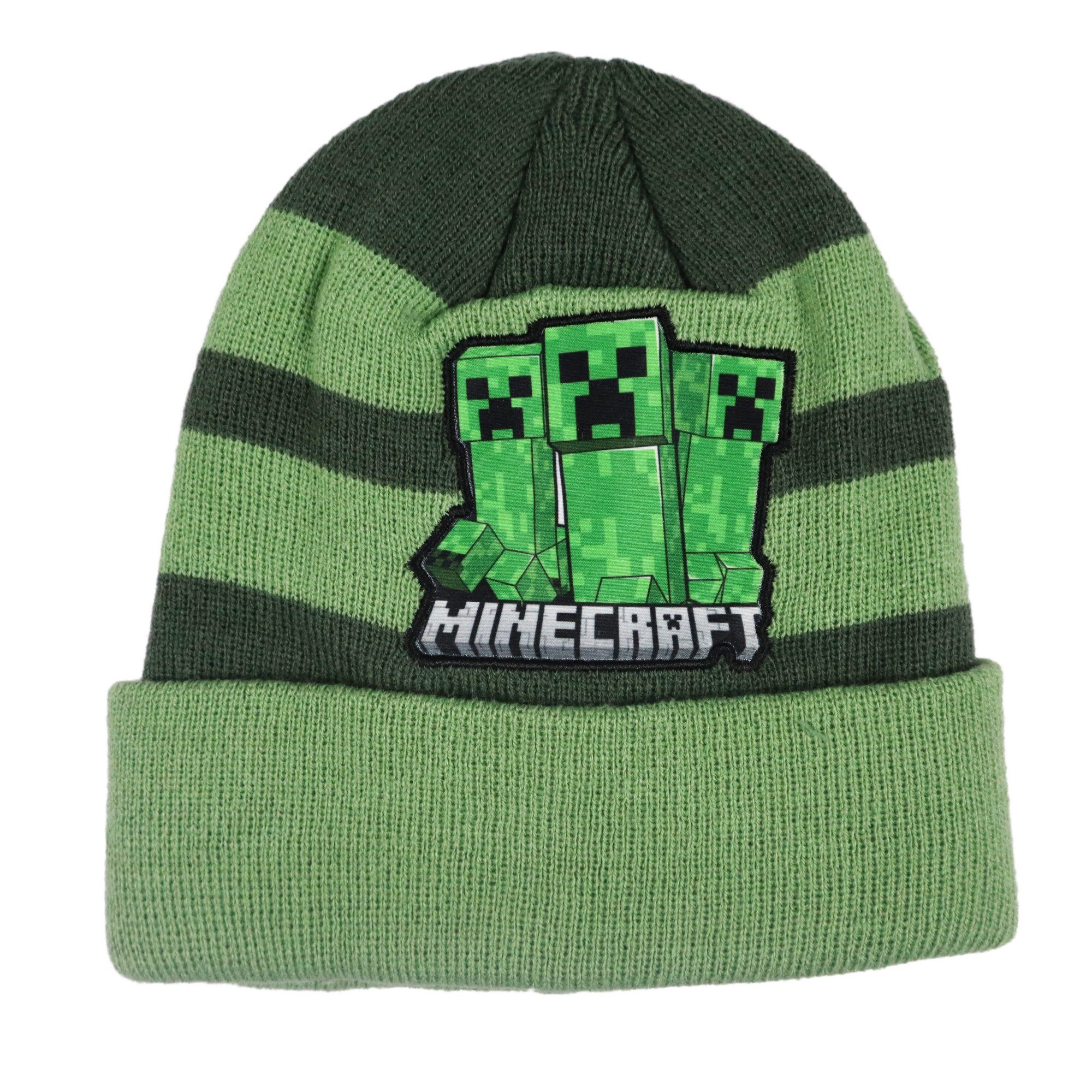 Minecraft Jerseymütze Minecraft Gamer Creeper Mütze Wintermütze Jungen 54 Kinder Gr. bis 56