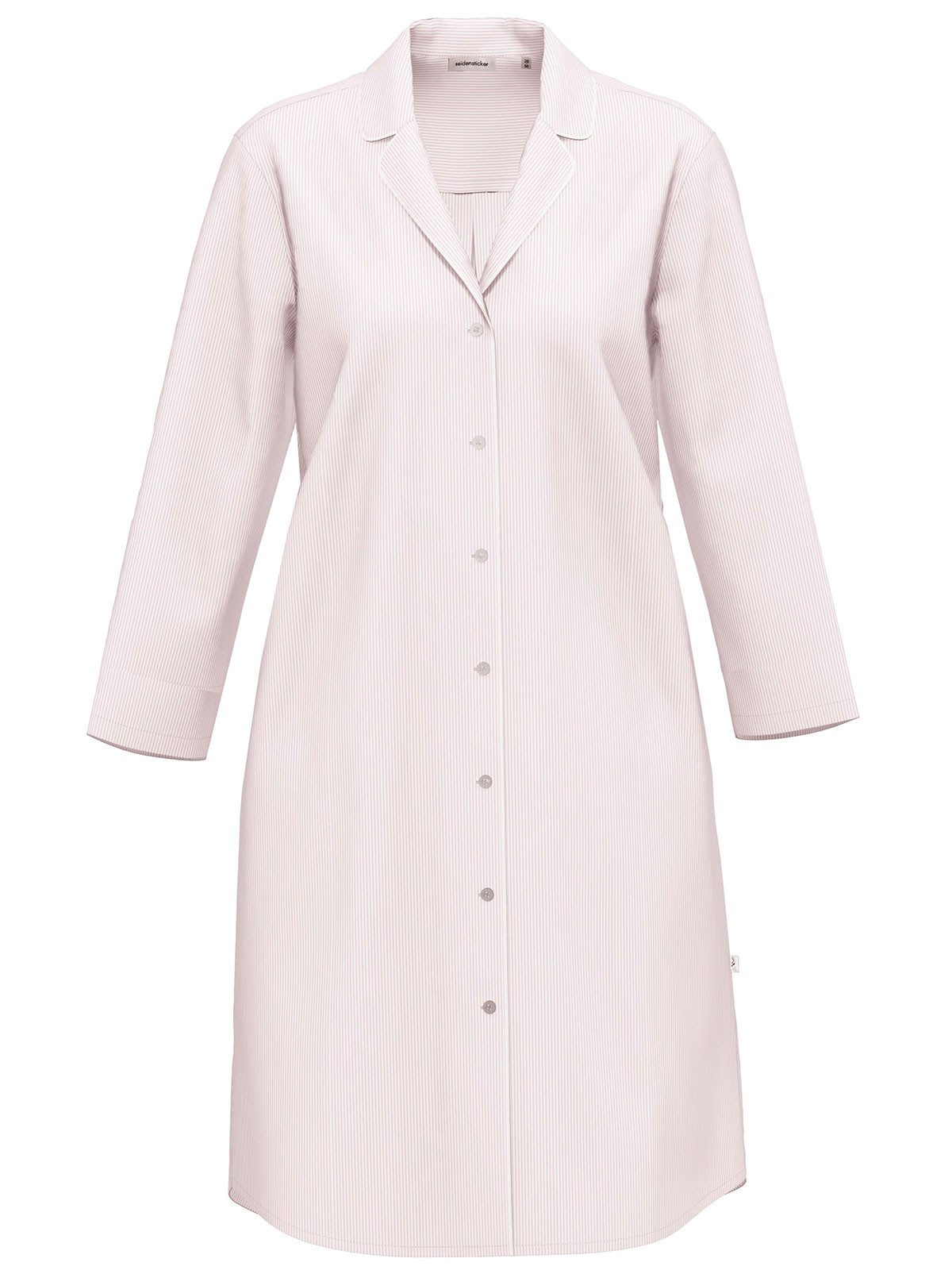 Seidensticker schwarze Rose Nachthemd Damen Nachthemd lang (Stück, 1-tlg) Wärmend, durchgängige Knopfleiste, comfort fit, Uni, 100% Baumwolle
