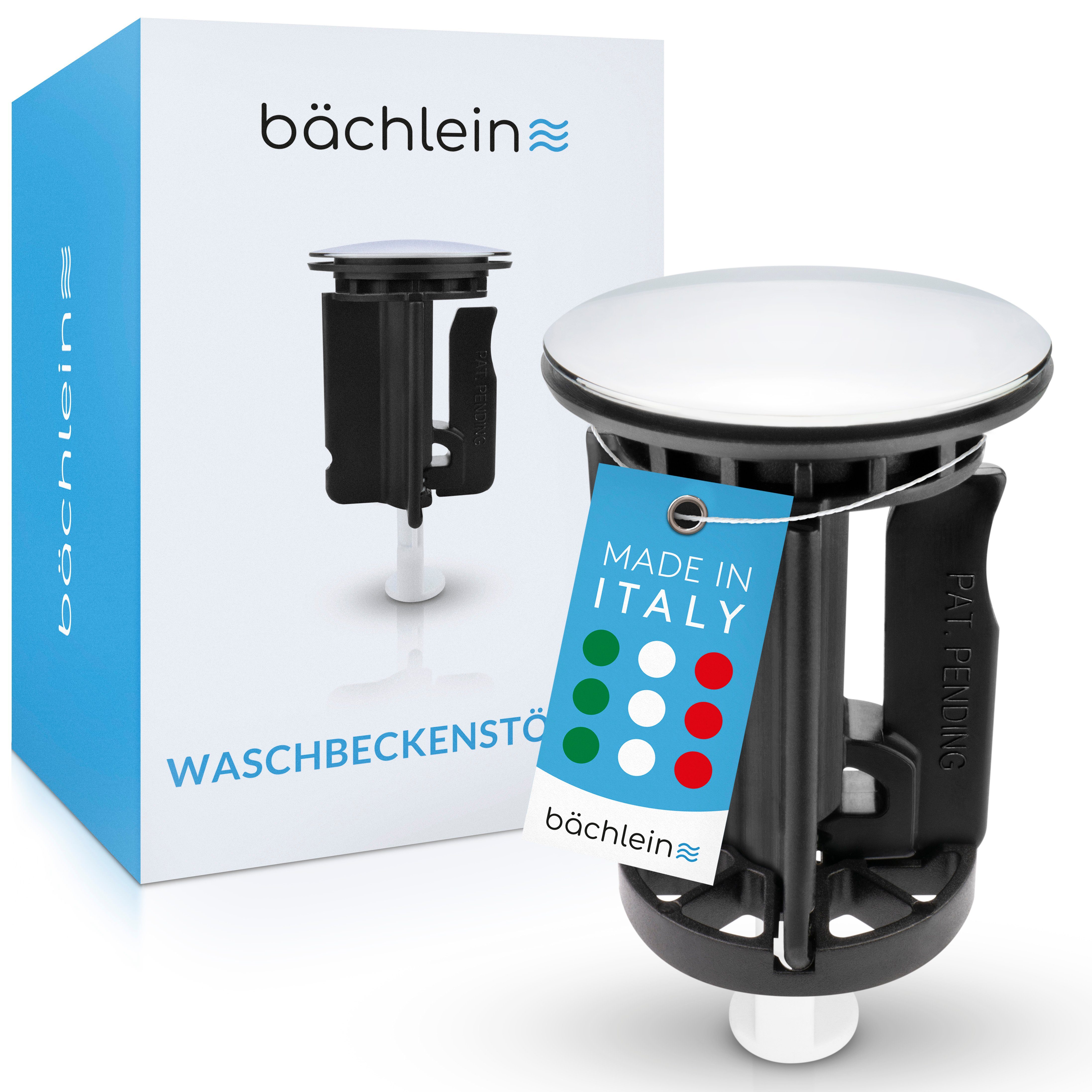 Bächlein Waschbeckenstöpsel Stöpsel Ø 4 cm für Waschbecken mit Exzenterverschluss und 40 mm Ablauf, Ø 4 cm, Ø 4cm, Ø 6 cm