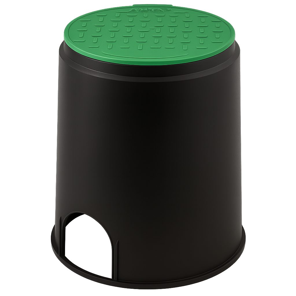INTERGARDEN Bewässerungsventilbox Bodeneinbaudose, 20x23,5cm, Bewässerung Garten, Ventilkasten, Trafo