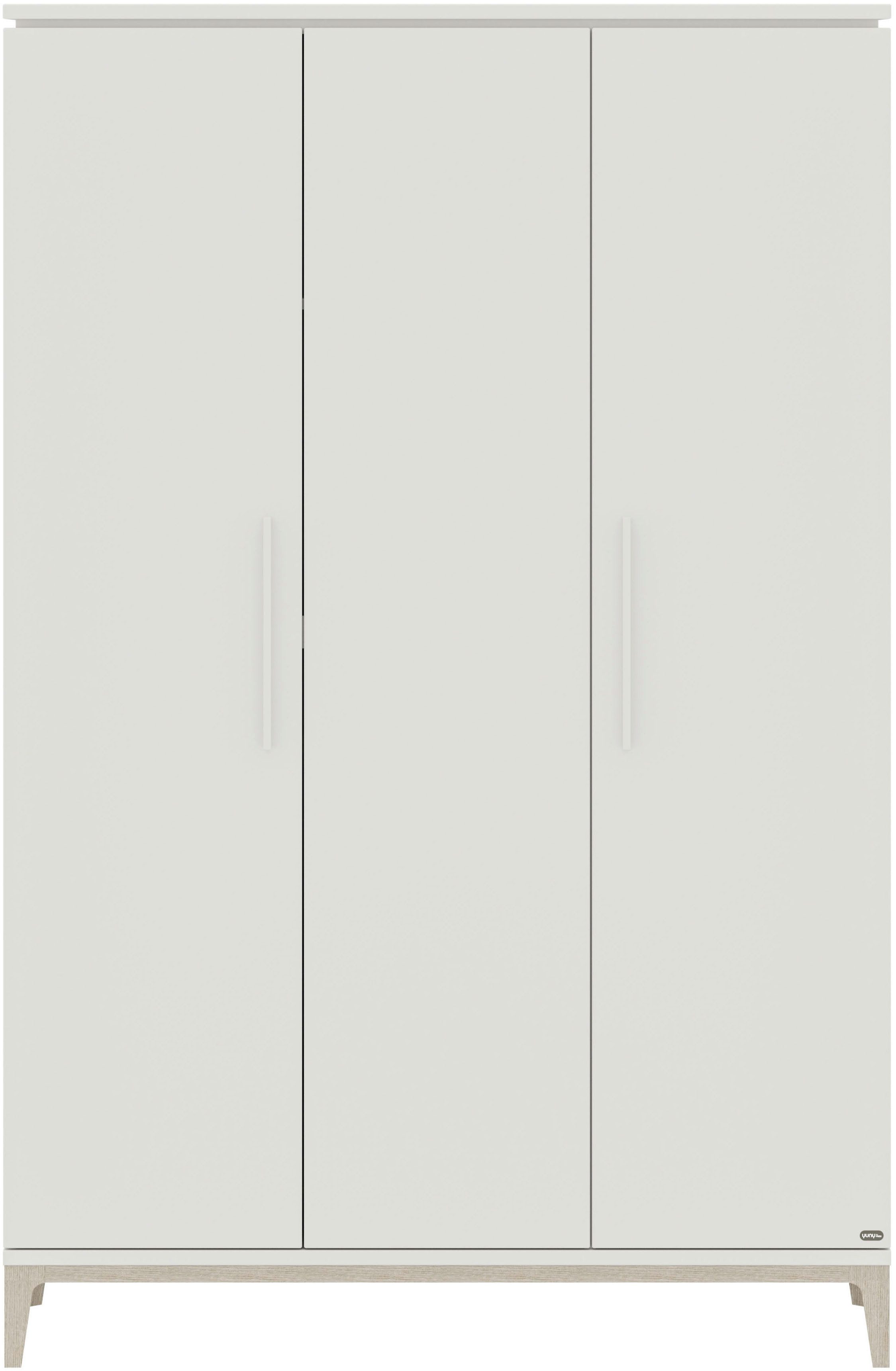 PAIDI Kleiderschrank CUTIE LEA in Weiß, verschiedene Größen, Türen mit Soft-Close-Funktion (B/H/T ca. 95-131/200/52cm, mit 2 oder 3 Türen, Off-White) stabiler Drehtürenschrank aus Holz, mit Kleiderstangen & Einlegeböden