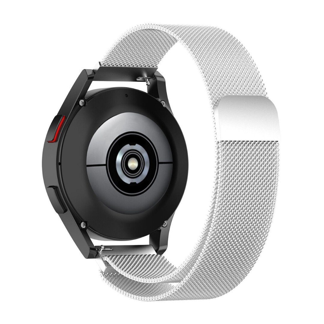 SmartUP Uhrenarmband Uhrenarmband für Huawei Watch GT / GT2 / GT2e GT3 / Pro Edelstahl, Milanese Armband, zeitloses Design, stufenlos verstellbar Silber