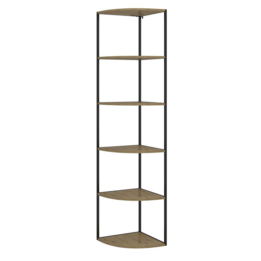 Vicco Eckregal Fyrk, Eiche/Schwarz, 40 x 180 cm 5 Ebenen günstig online kaufen