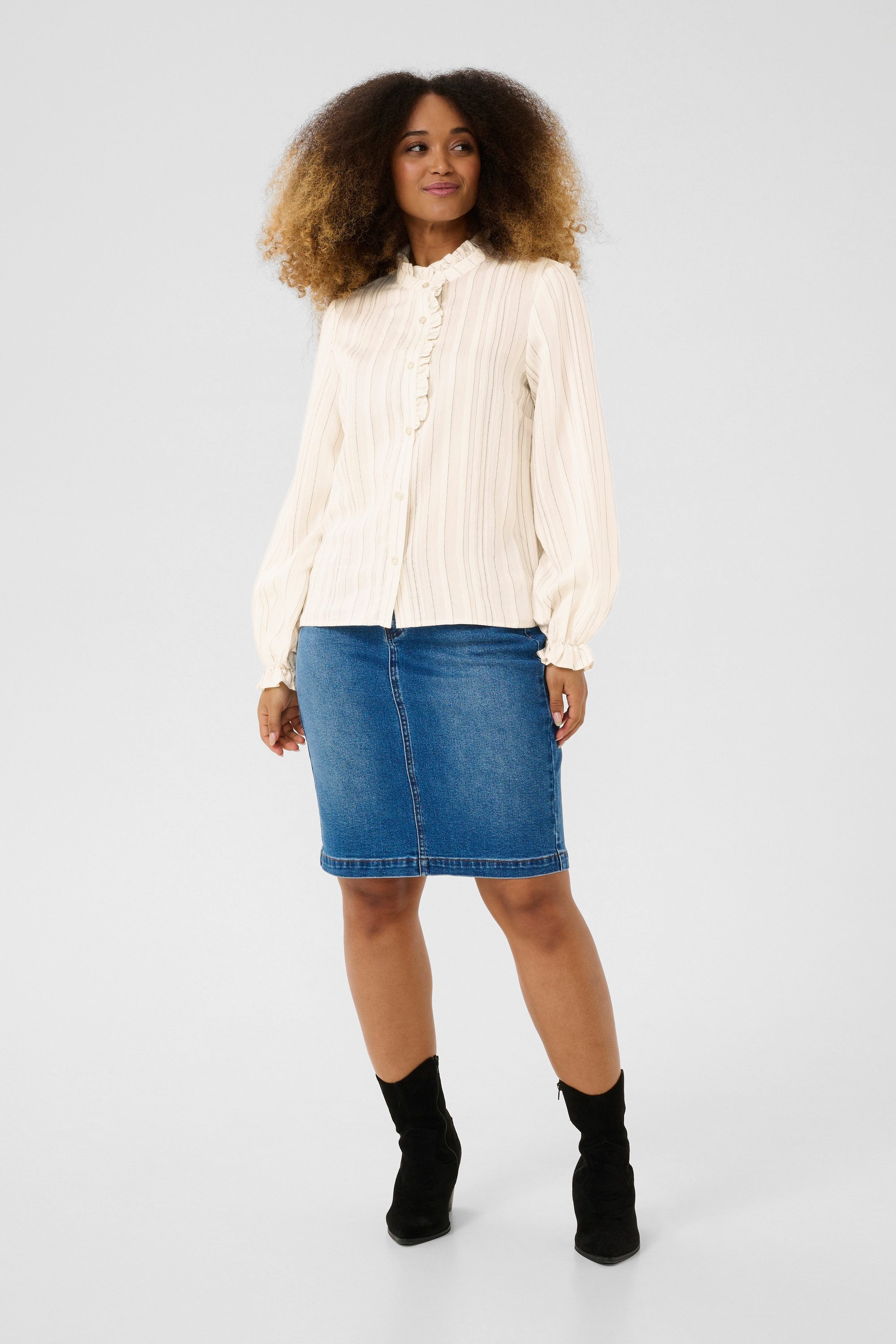 Cream Kurzarmbluse Kurzarm-Bluse CRVenea