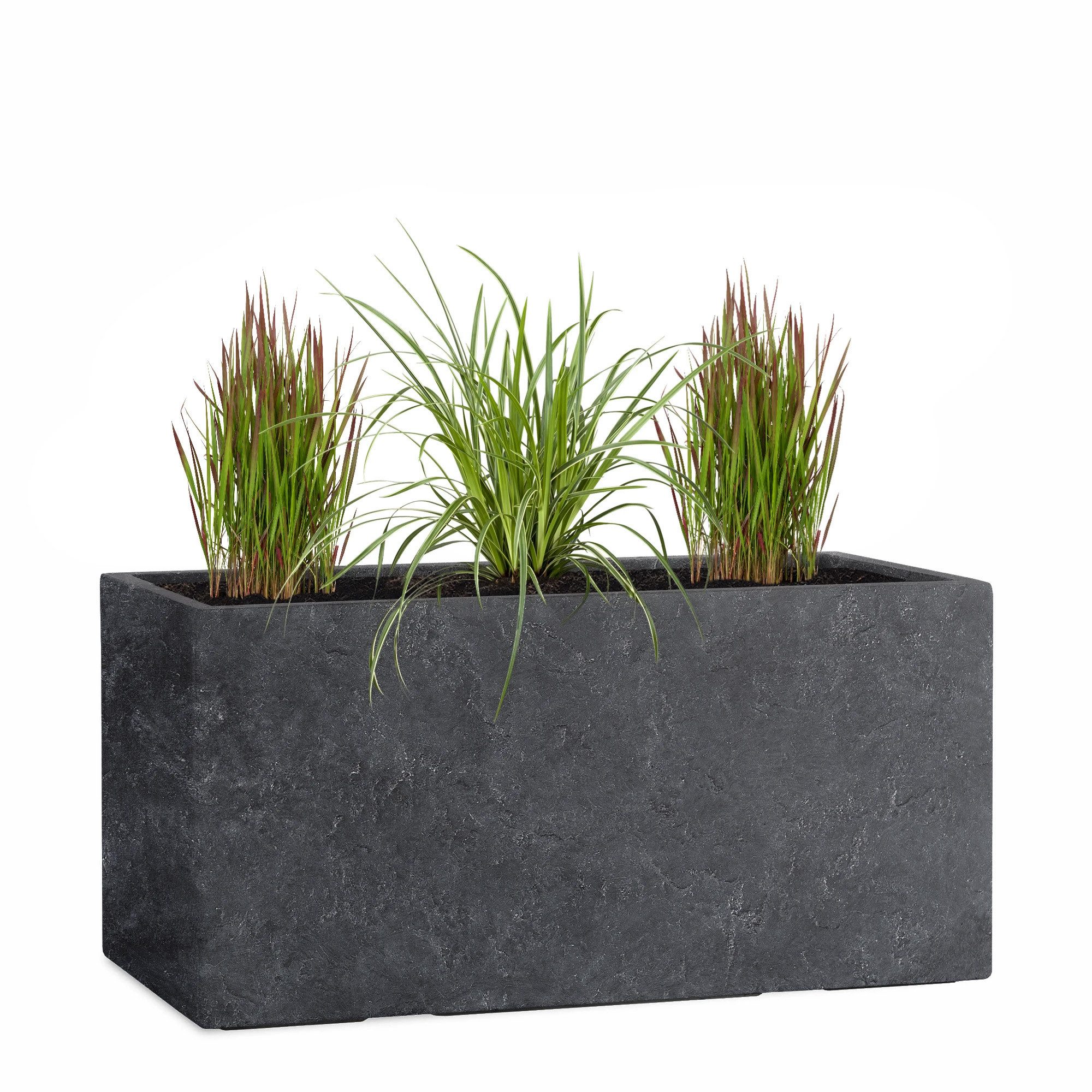 Pflanzwerk® Pflanzkübel TUB Premium Fiberglas Blumenkübel Frostbeständig mit Lotus-Effekt, Fiberglas - Handgefertigt - Rechteckig - Frostbeständig