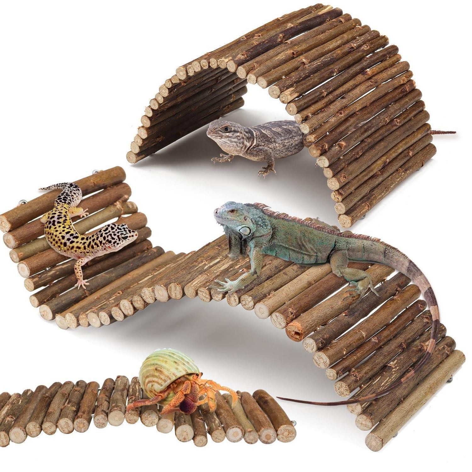 LuxusKollektion Kleintierhaus Biegbare Holzbrücke Reptilien Kletterspielzeug