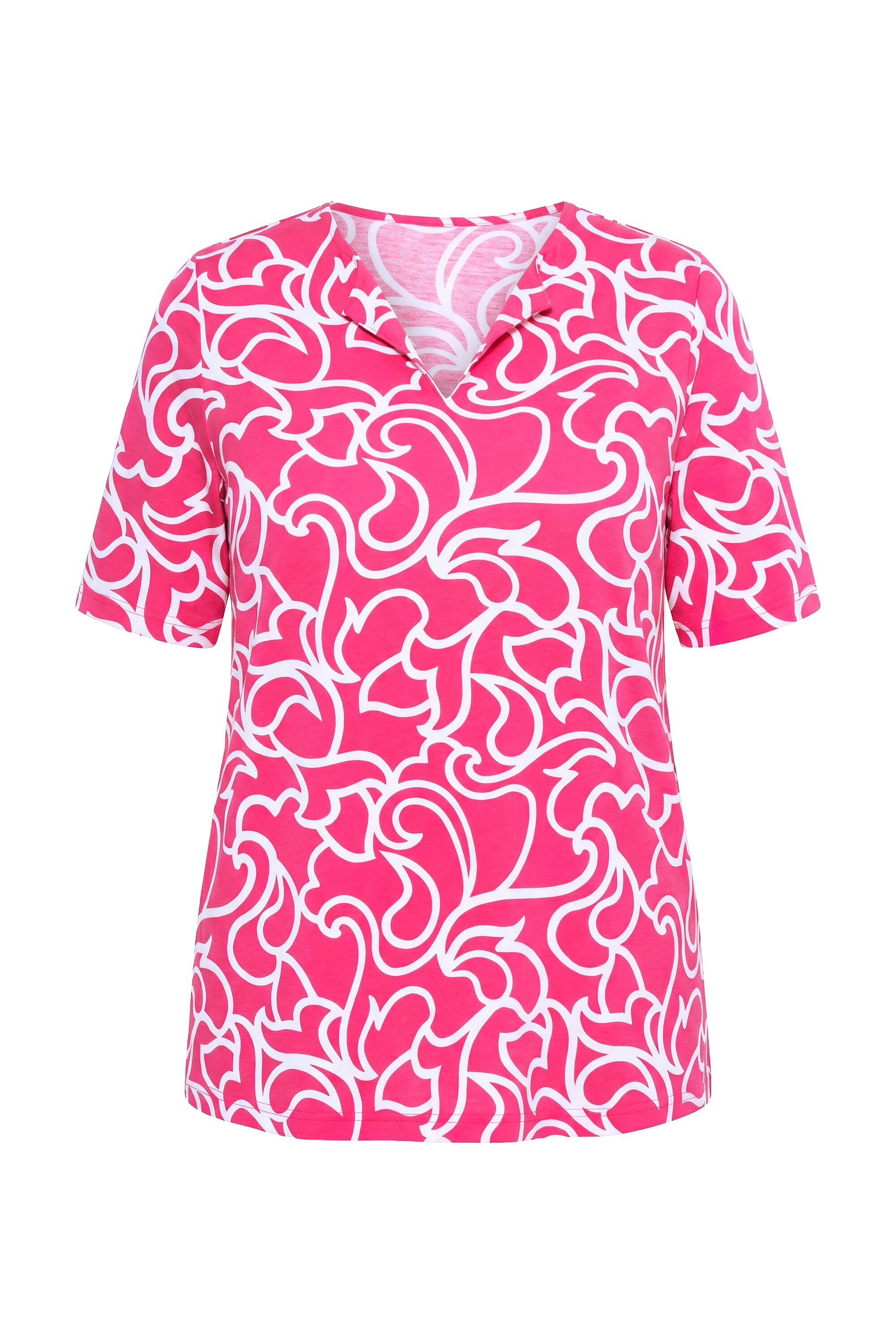 T-Shirt T-Shirt A-Linie V-Ausschnitt Halbarm