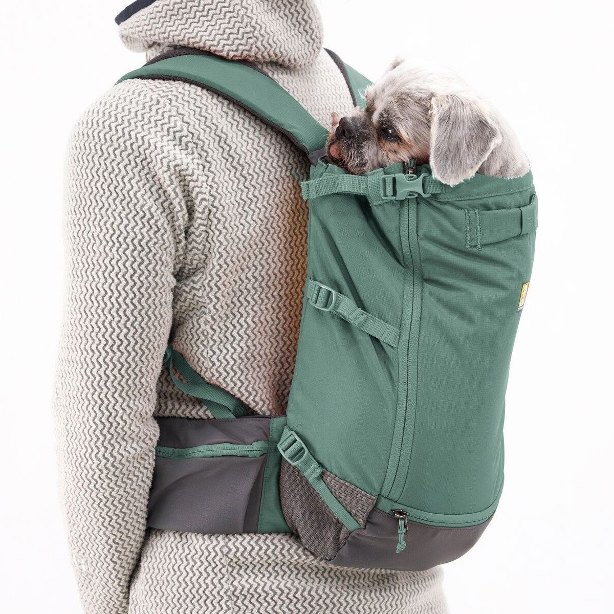Ruffwear Tiertransporttasche Hunderucksack Hitch Hiker Dog Backpack Carrier River Rock Green