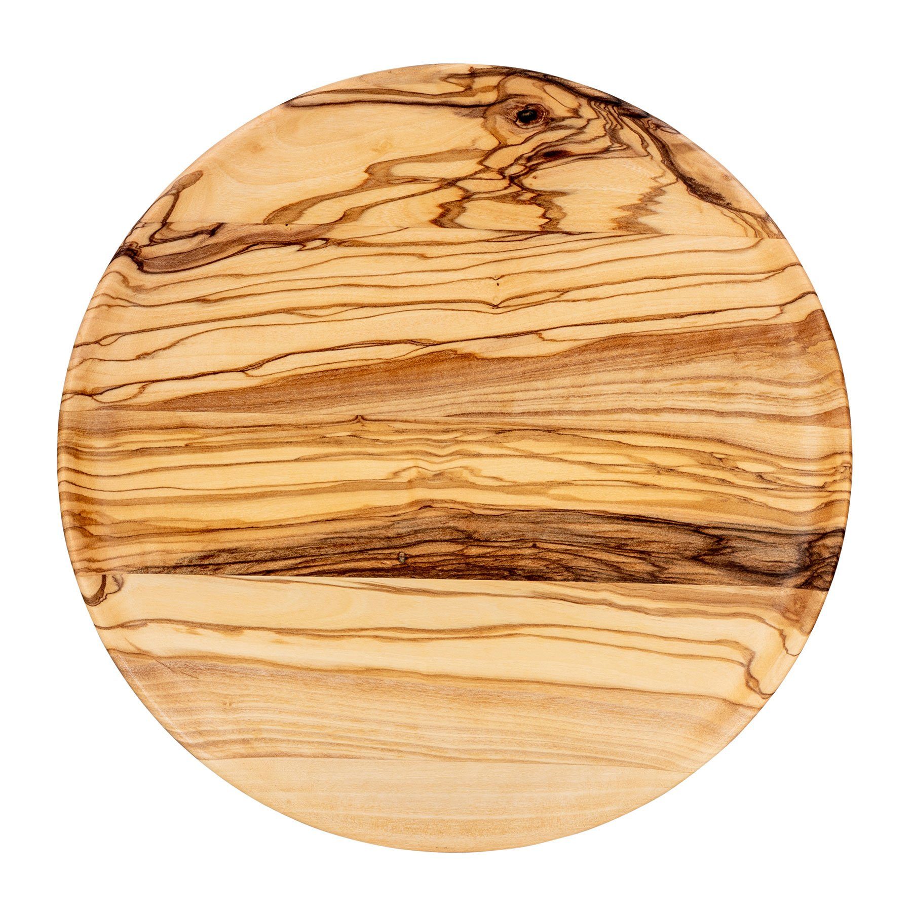 Runder Holzteller Teller Levandeo® Küche Olivenholz Unikat Dekoteller, Holz 20x20cm Natur