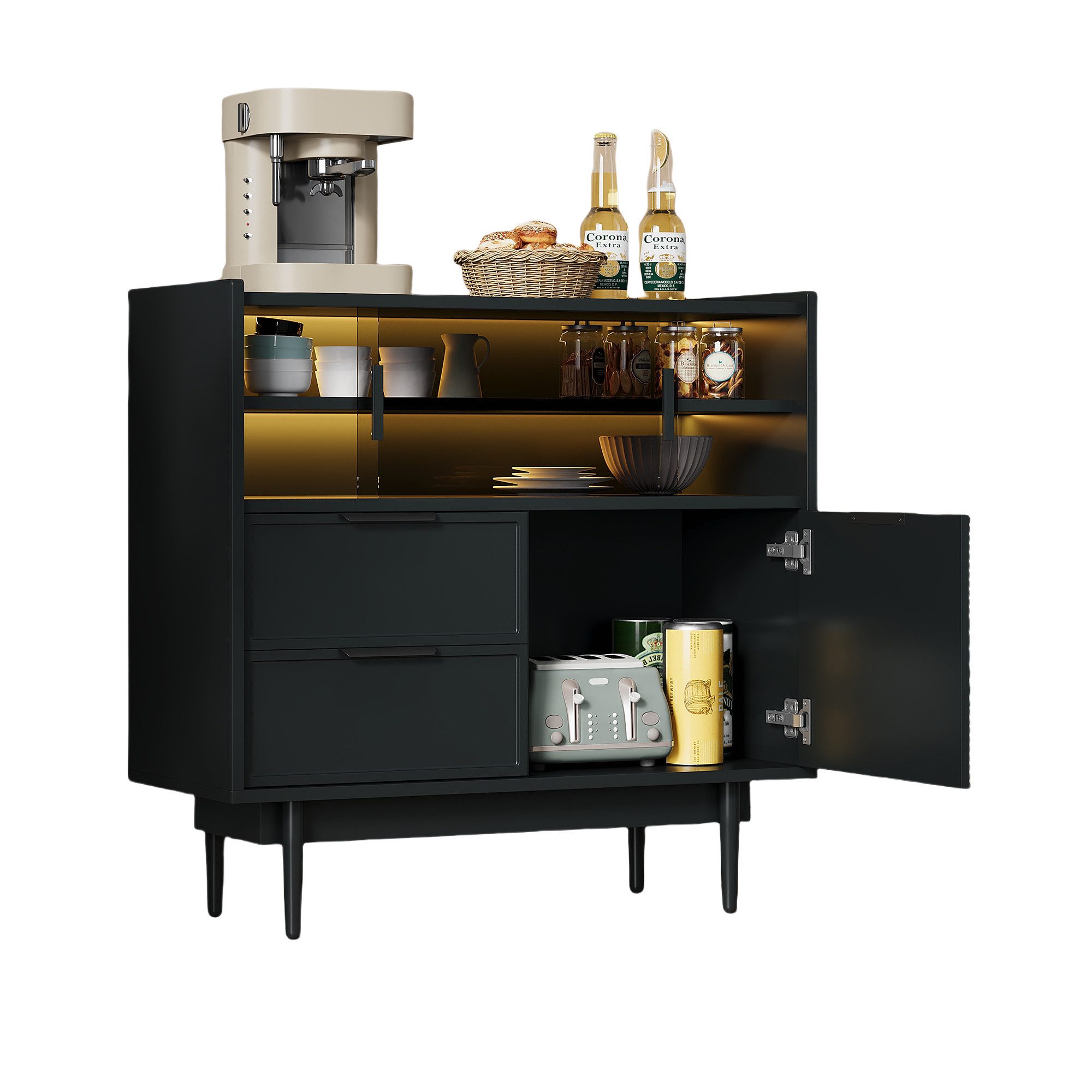 OKWISH Sideboard Ablageschrank, Badezimmerschrank (Aufbewahrungsschrank, Bu günstig online kaufen
