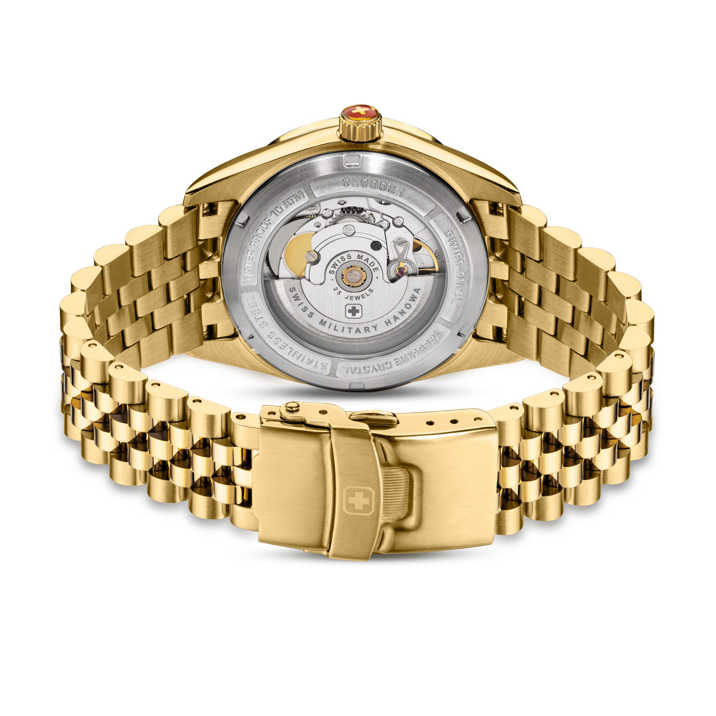 Swiss Military Hanowa Automatikuhr Diligenter SMWGL0002110, Armbanduhr, Herrenuhr, Swiss Made, Mechanische Uhr, Edelstahlarmband