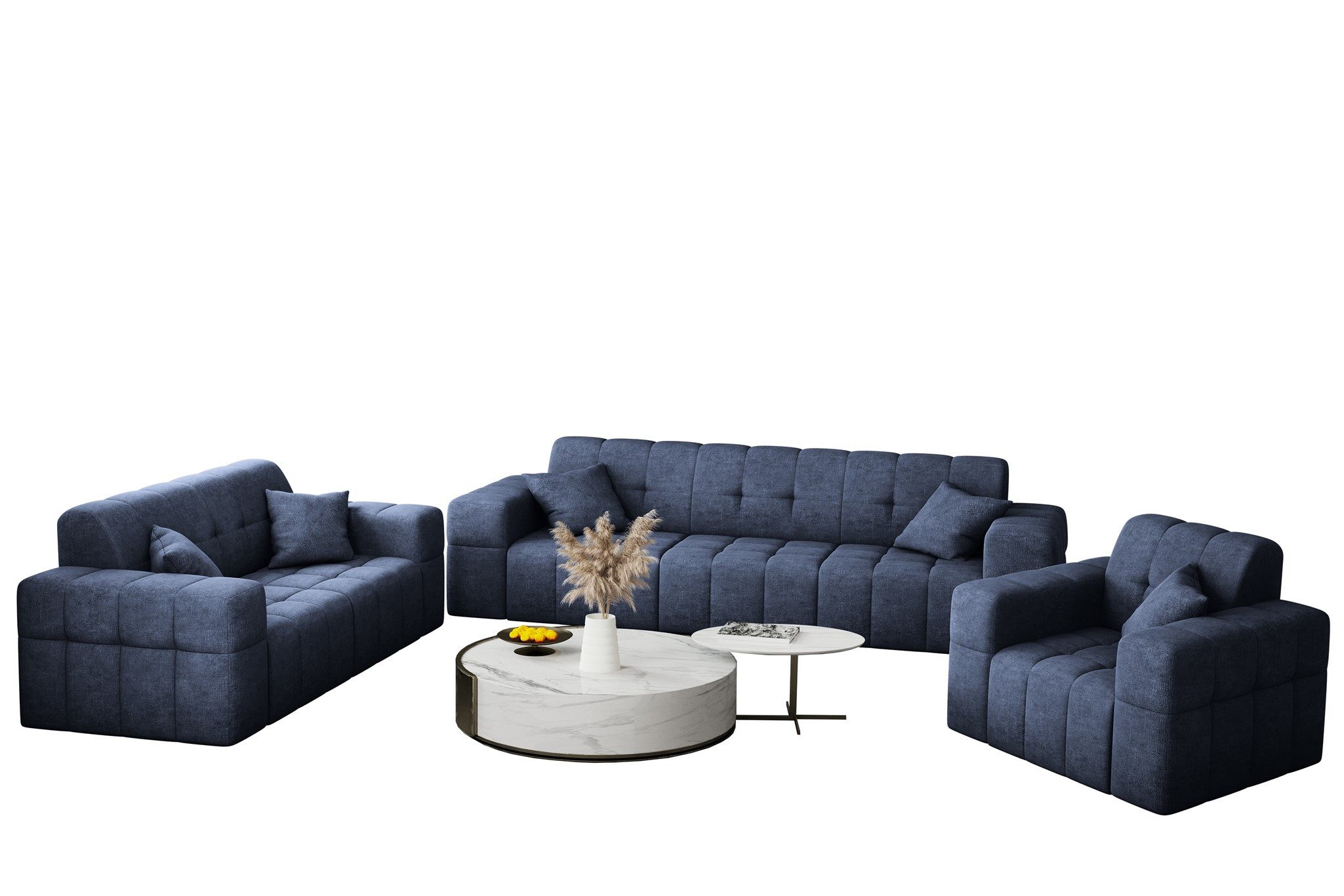 Fun Möbel Polstergarnitur Sofaset Designersofa NANCY 3-2-1, (Set, inkl. 5 Z günstig online kaufen