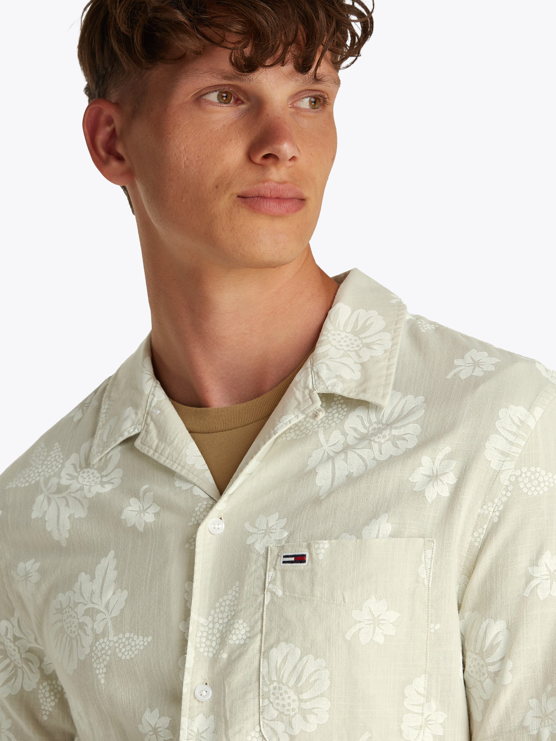 Tommy Jeans Kurzarmhemd TJM REG SLUB AOP SS SHIRT EXT günstig online kaufen