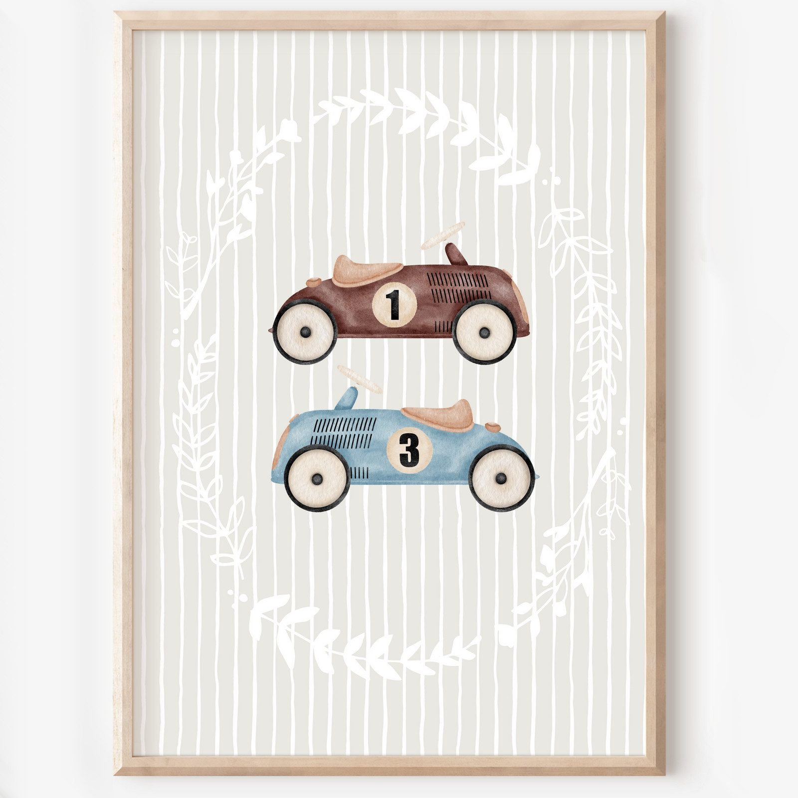 homestyle-accessoires Poster Kinderzimmer Bilderwand 6erSet Bilderset Babyzimmer TEDDY AUTO, - Ohne Bilderrahmen - Sorgfältige & sichere Verpackung