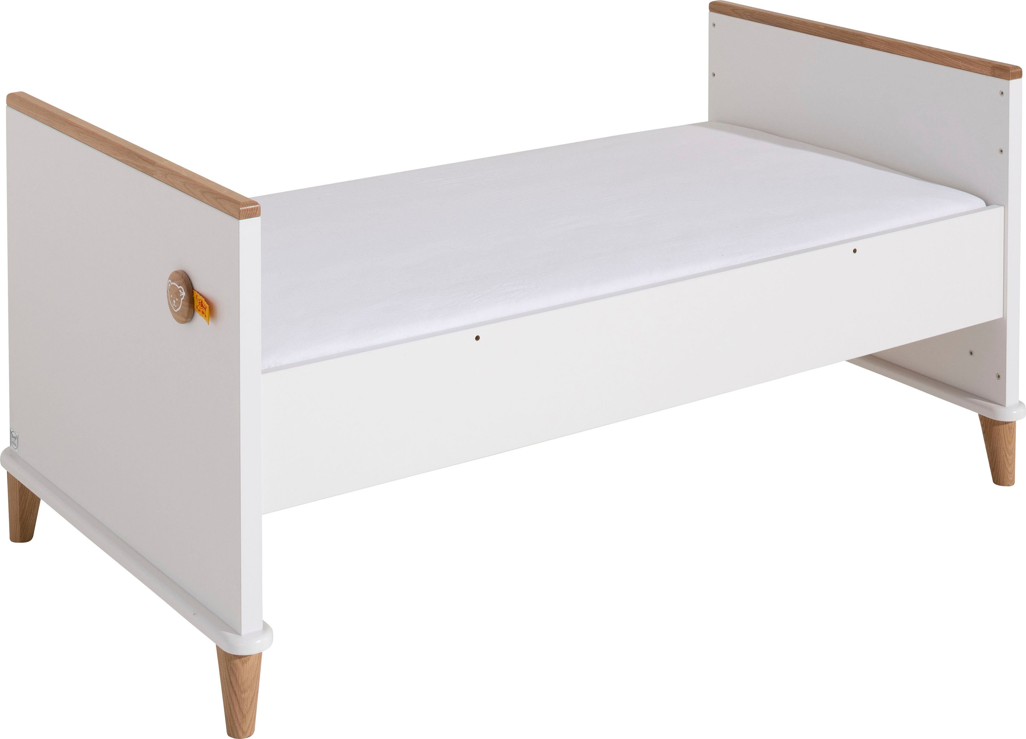 PAIDI Conversion Sides LOTTE & FYNN Steiff by PAIDI, Conversion from Baby Bed to Junior Bed, Extension Set for Children's Bed 70x140cm in White