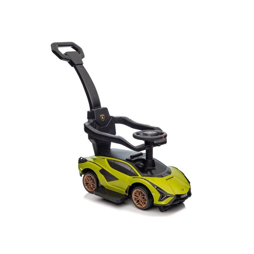 LEAN TOYS Spiel Rutschauto Schiebeauto Lauflernwagen, Rutschauto mit Schiebestange, Schiebestange, Schutzbügel, Fußstütze