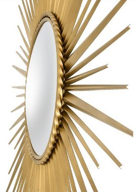 Casa Padrino Spiegel Luxus Spiegel Antik Gold Ø 96 cm - Edelstahl Wandspiegel mit konvexem Spiegelglas - Luxus Qualität