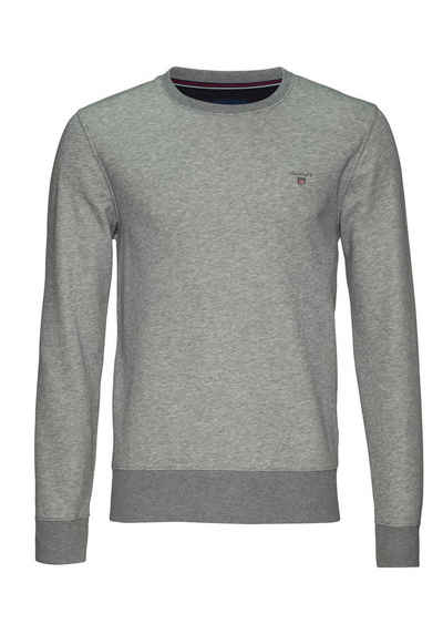Gant Sweatshirt »ORIGINAL C-NECK SWEAT« mit Rippbündchen an Saum und Ärmel