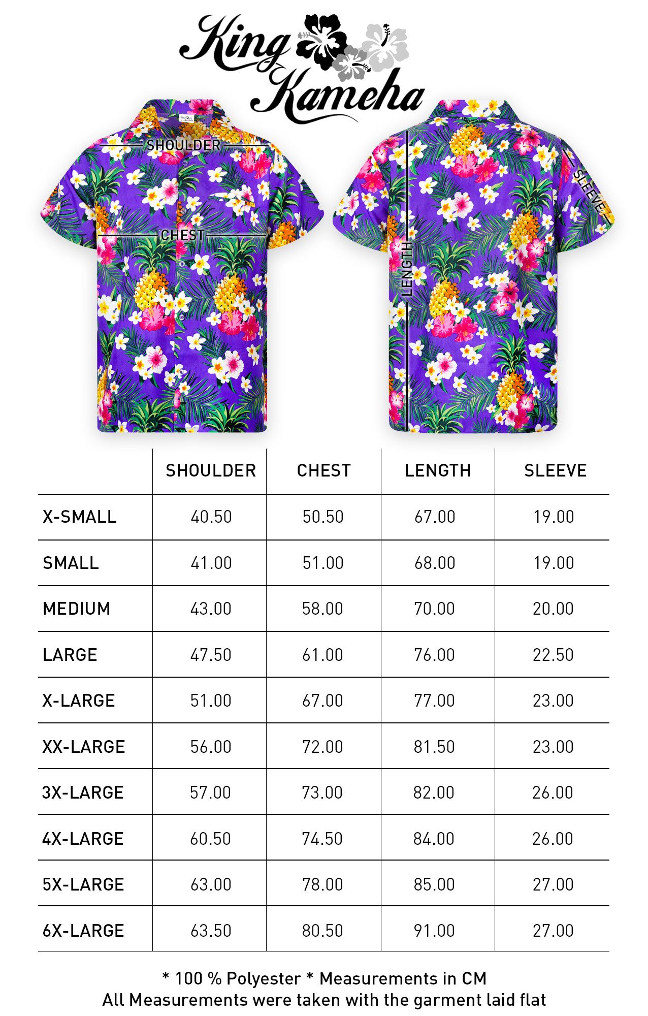 King Kameha Hawaiihemd Pineapple Flowers Funky Hawaii-Hemd Kurzarm Front-Tasche Unisex