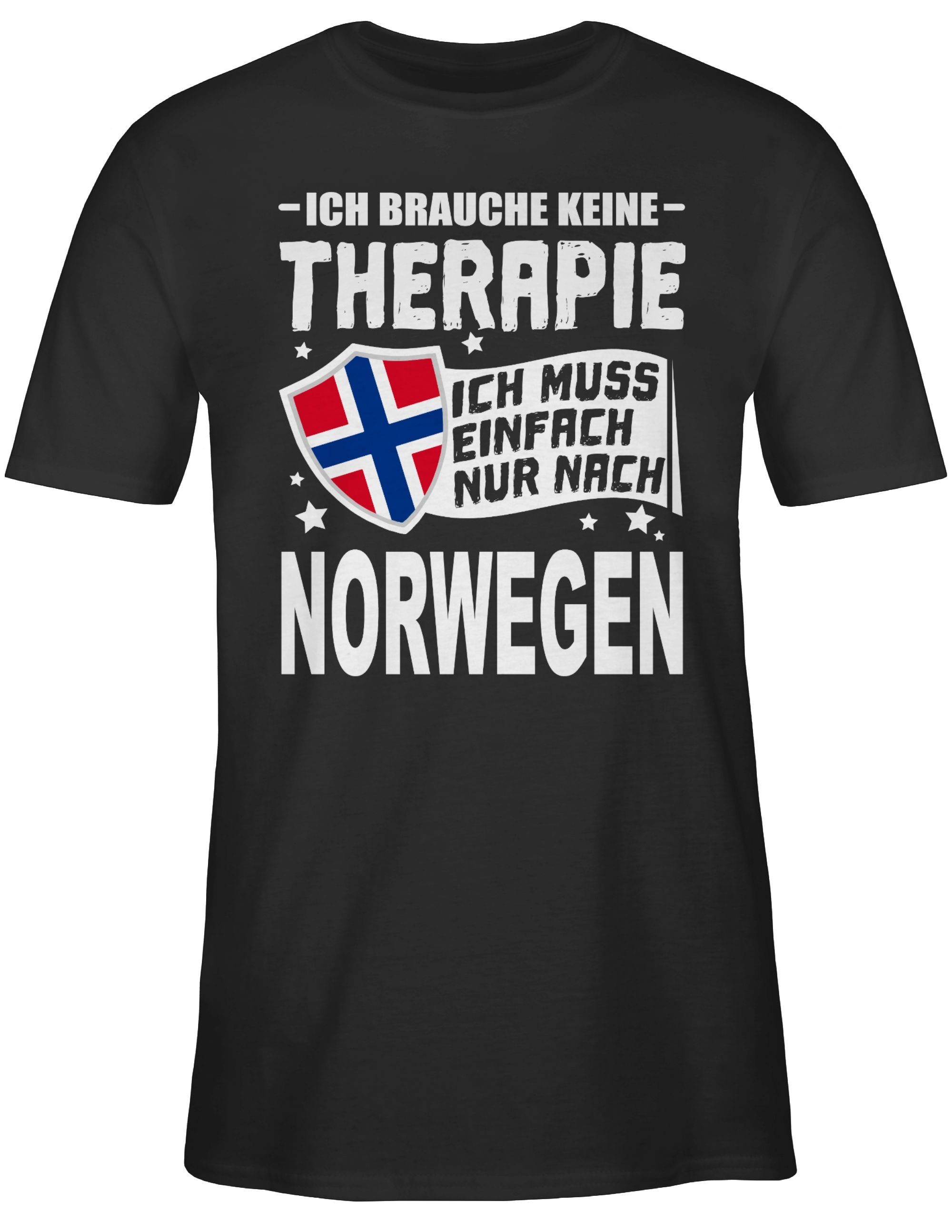 - Schwarz weiß Shirtracer nur 1 einfach Länder Therapie muss keine Wappen brauche T-Shirt nach Norwegen Ich Ich