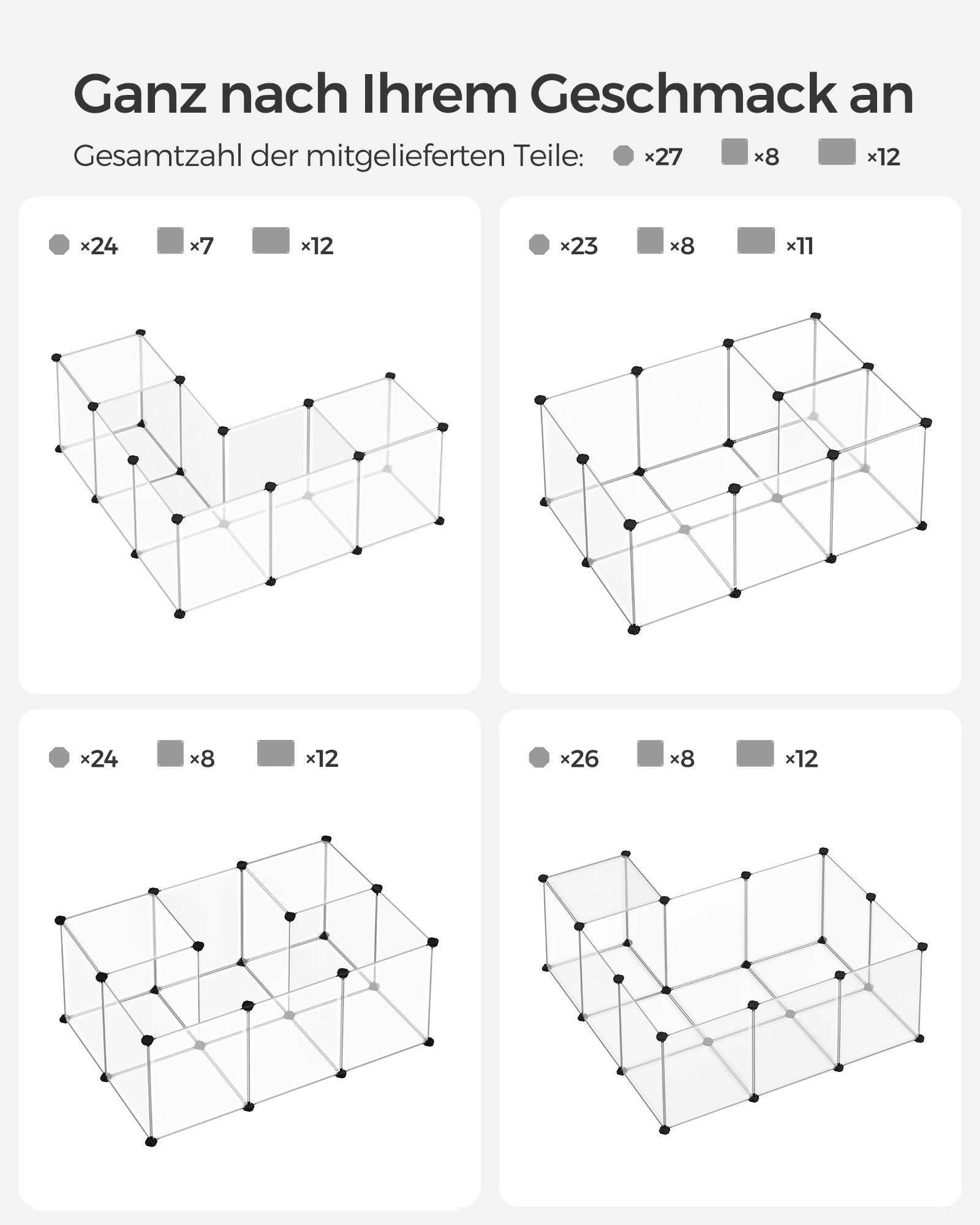 SONGMICS Kleintierkäfig, L-XXL, Freigehege, mit Bodenplatten, günstig online kaufen