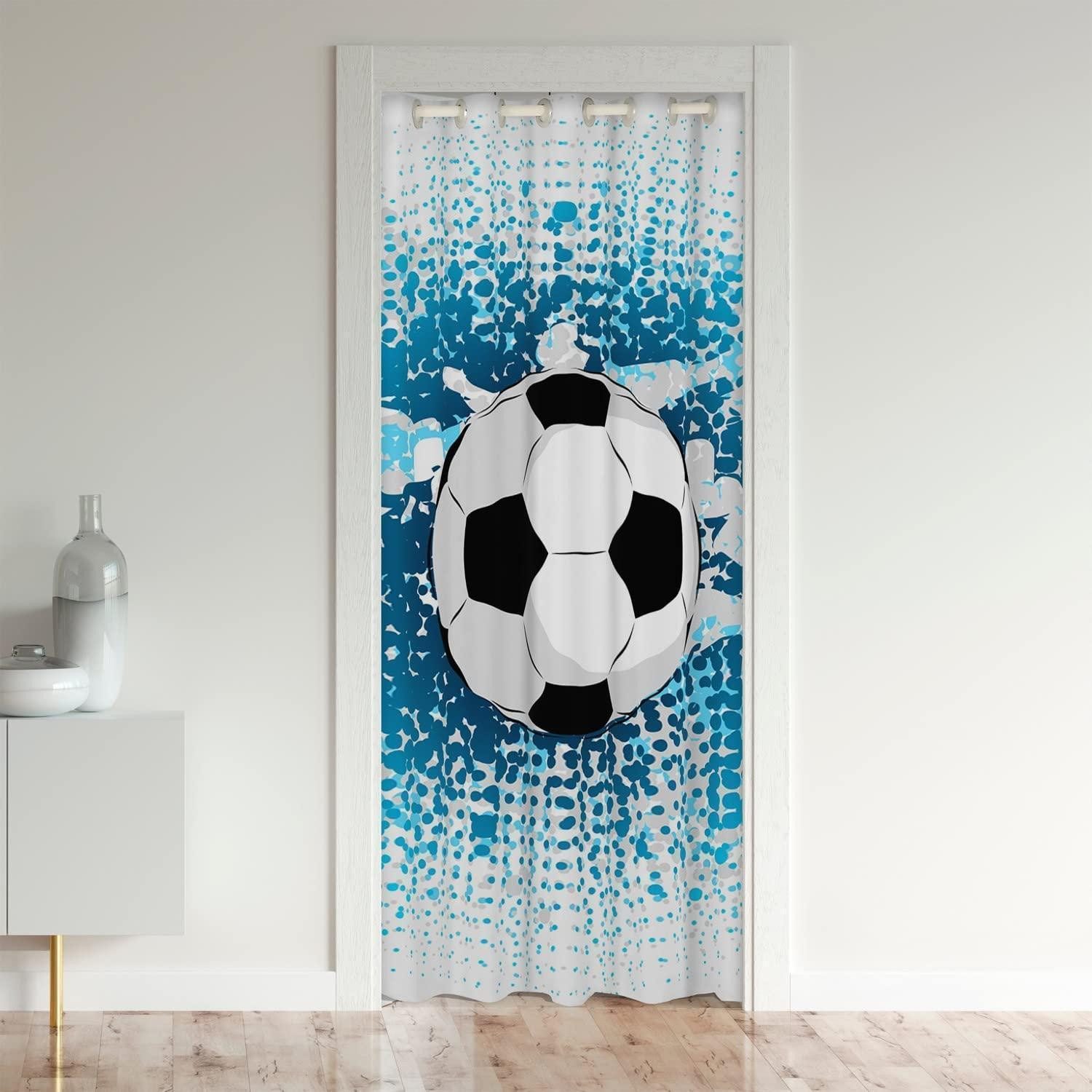 LuxusKollektion Türvorhang Türvorhang Fußball Blau Weiß 150x203cm (1 St)